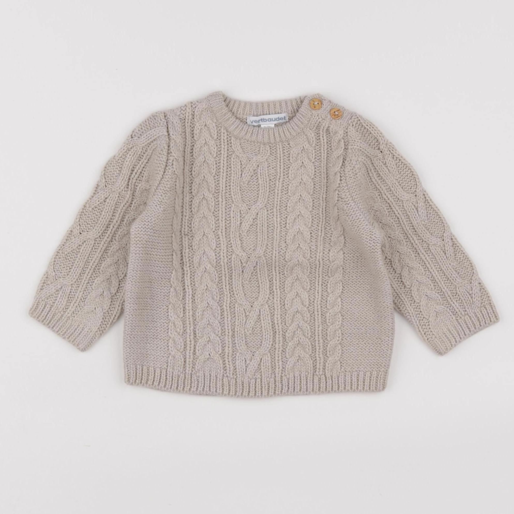 Vertbaudet - pull gris - 9 mois