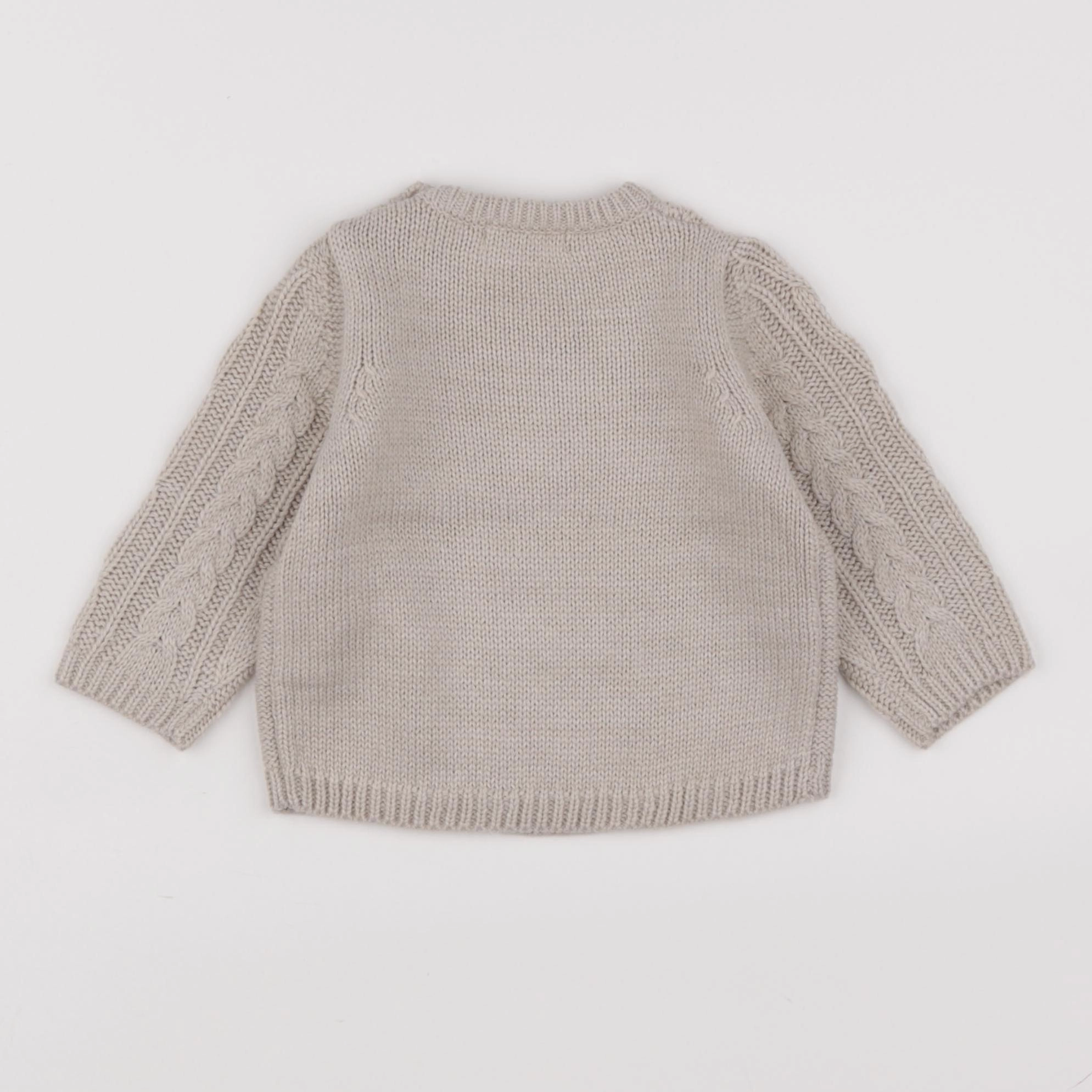 Vertbaudet - pull gris - 9 mois