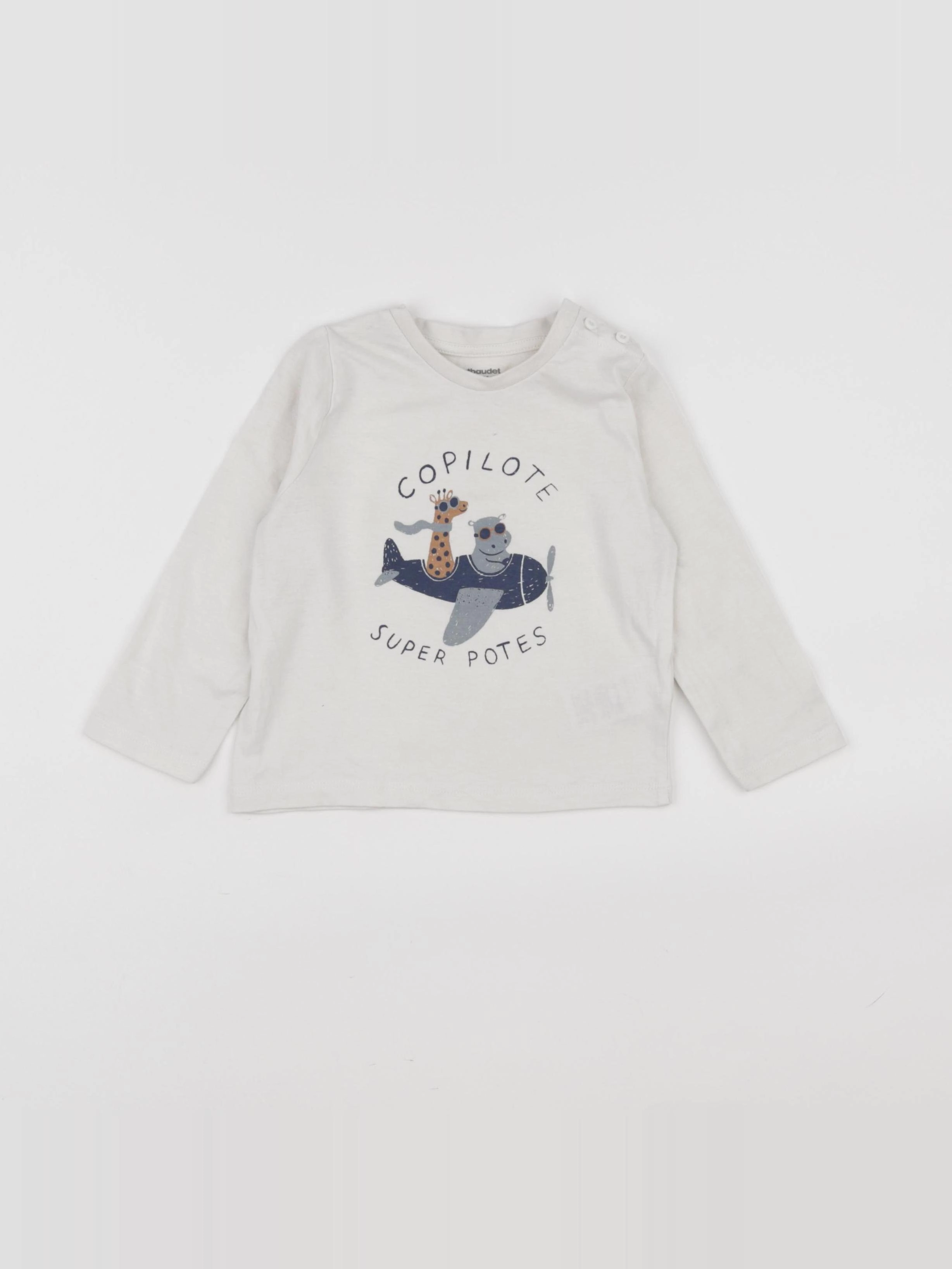 Vertbaudet - tee-shirt beige - 24 mois