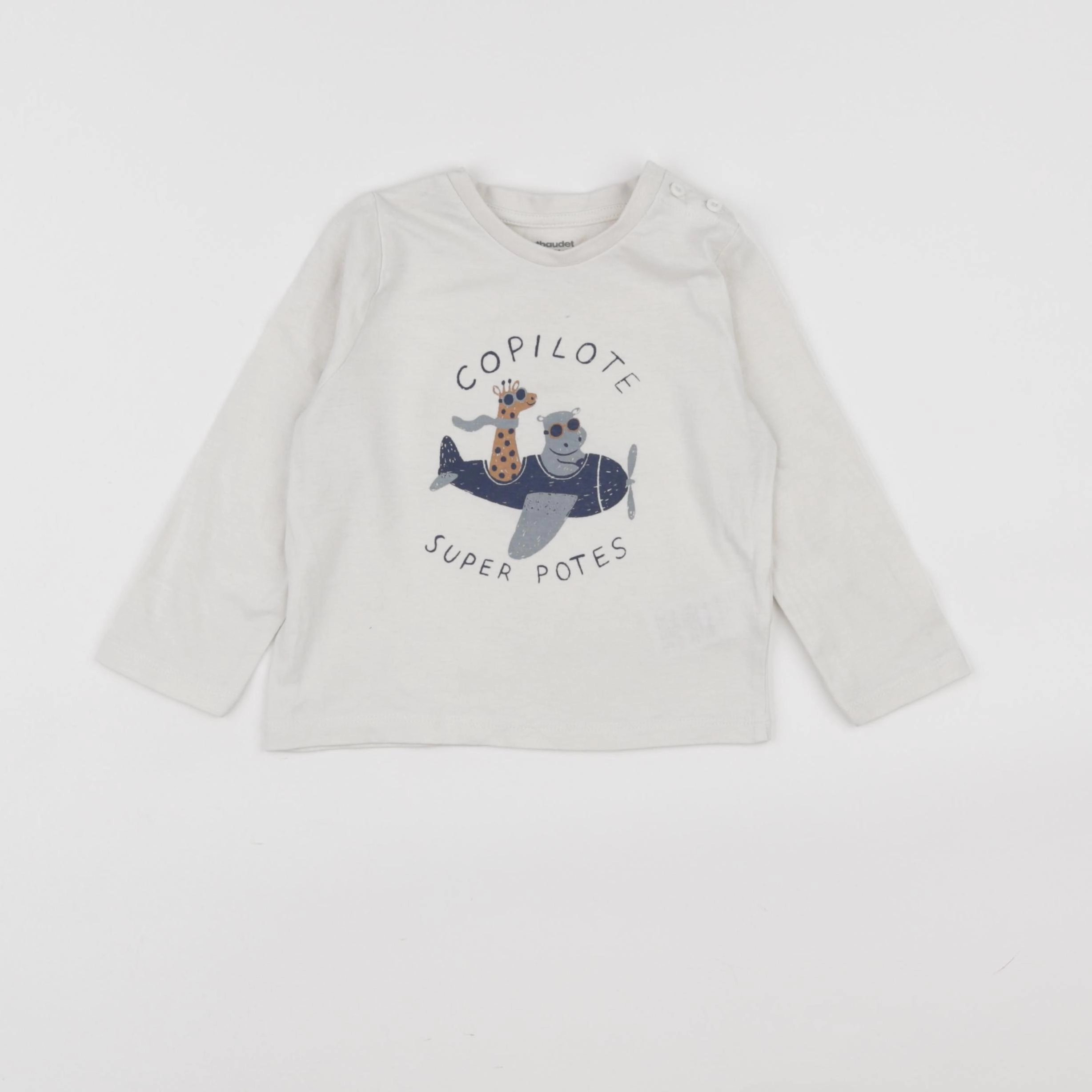 Vertbaudet - tee-shirt beige - 24 mois