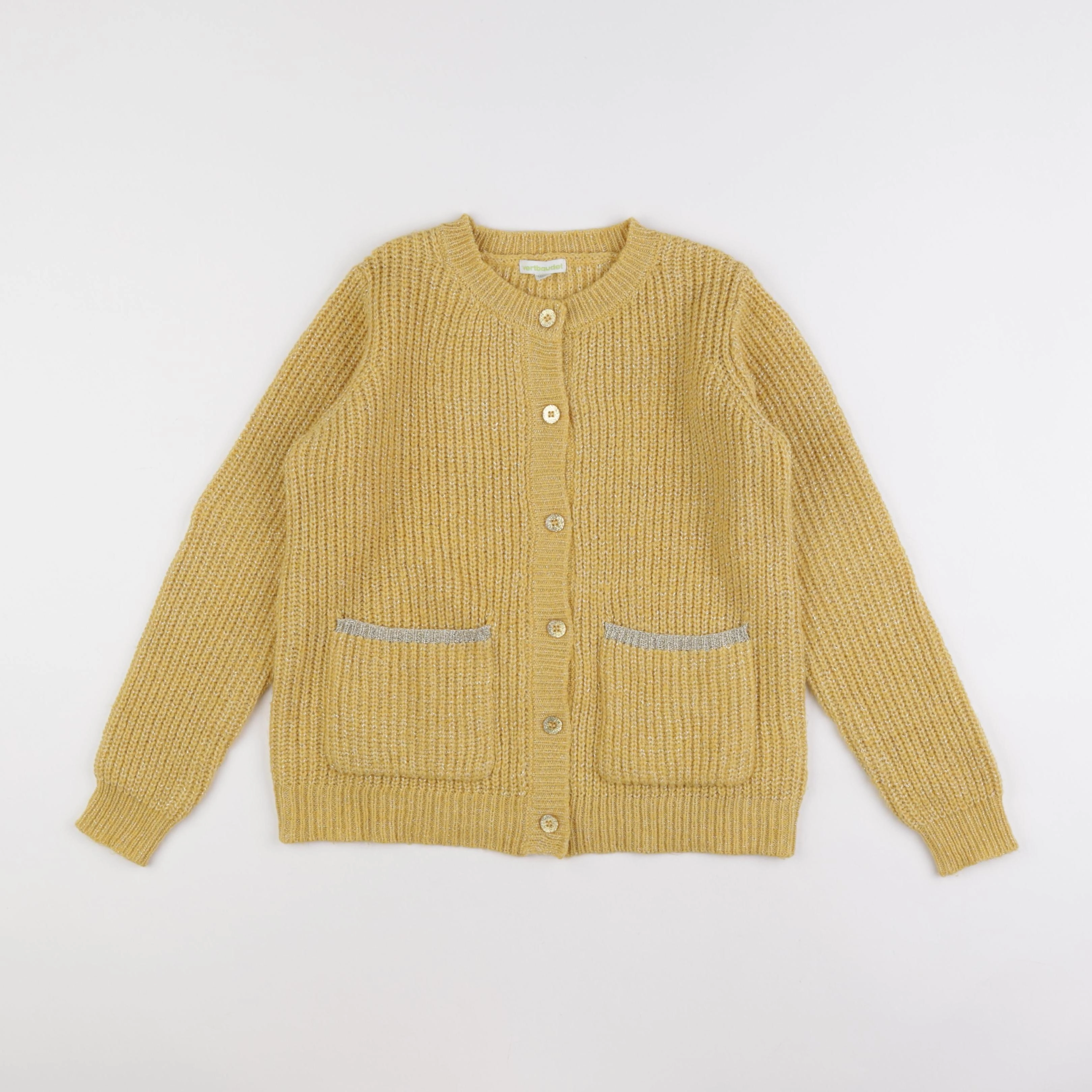 Vertbaudet - gilet jaune, or - 10 ans