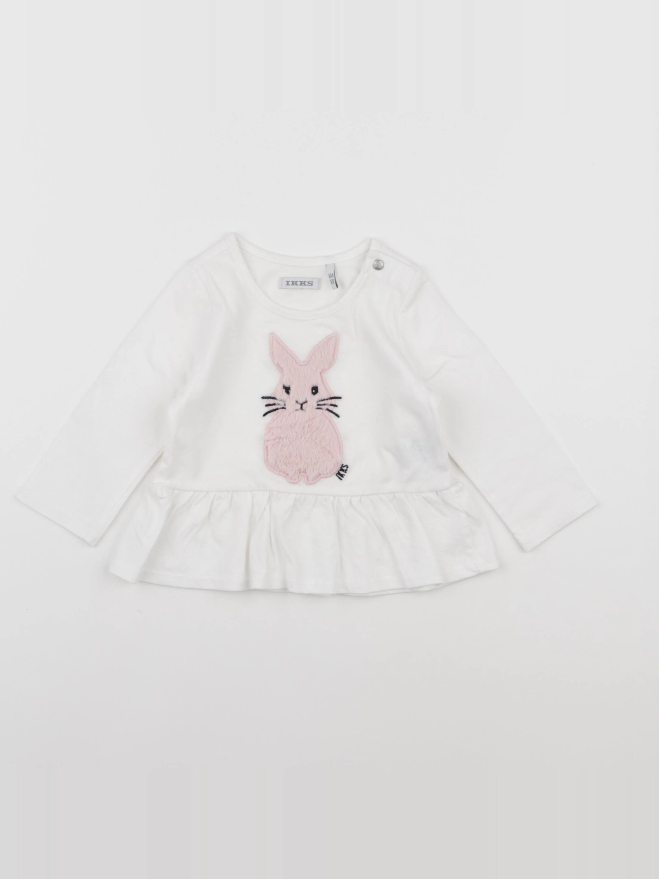IKKS - tee-shirt blanc, rose - 6 mois