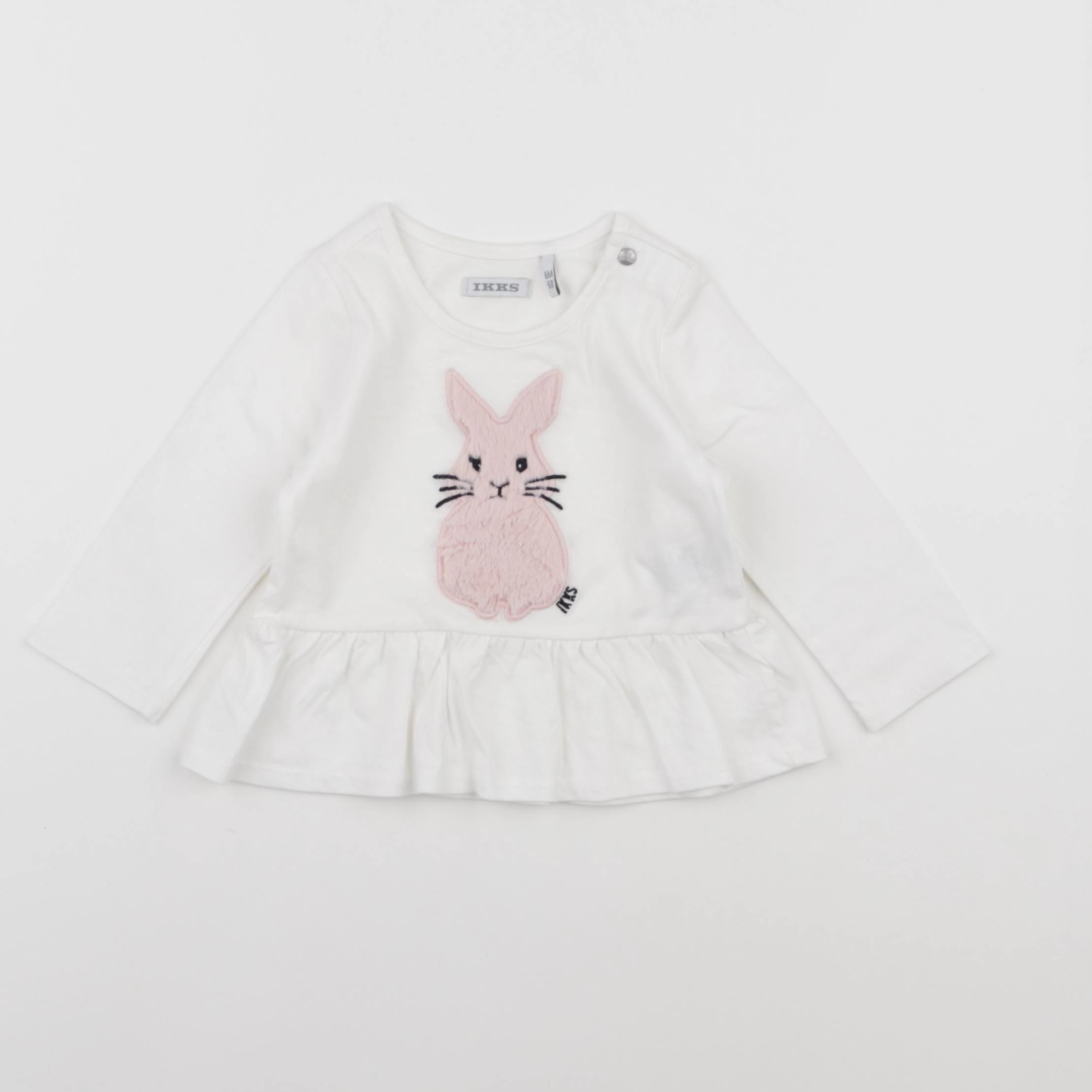 IKKS - tee-shirt blanc, rose - 6 mois