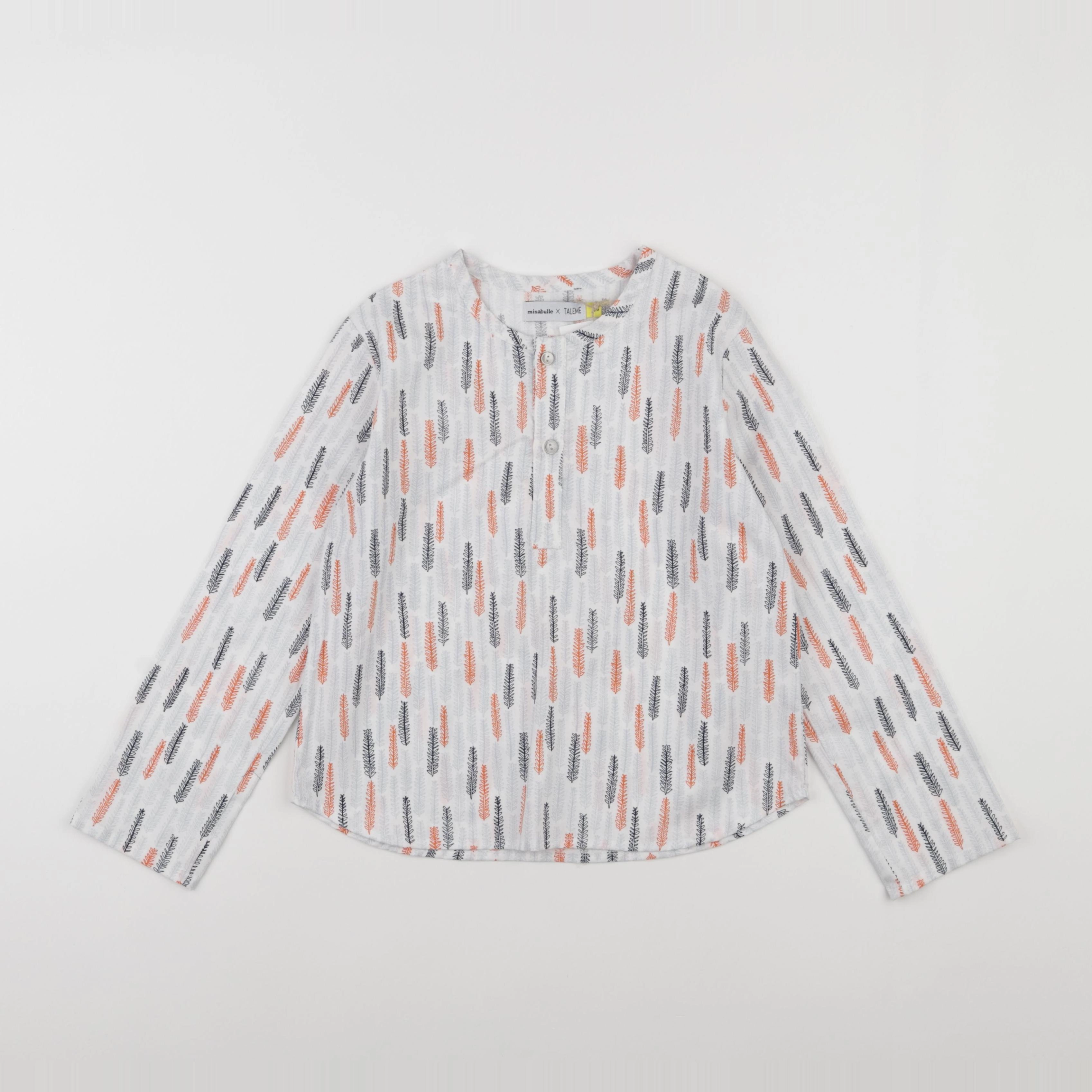 Minabulle - chemise blanc, bleu - 8 ans
