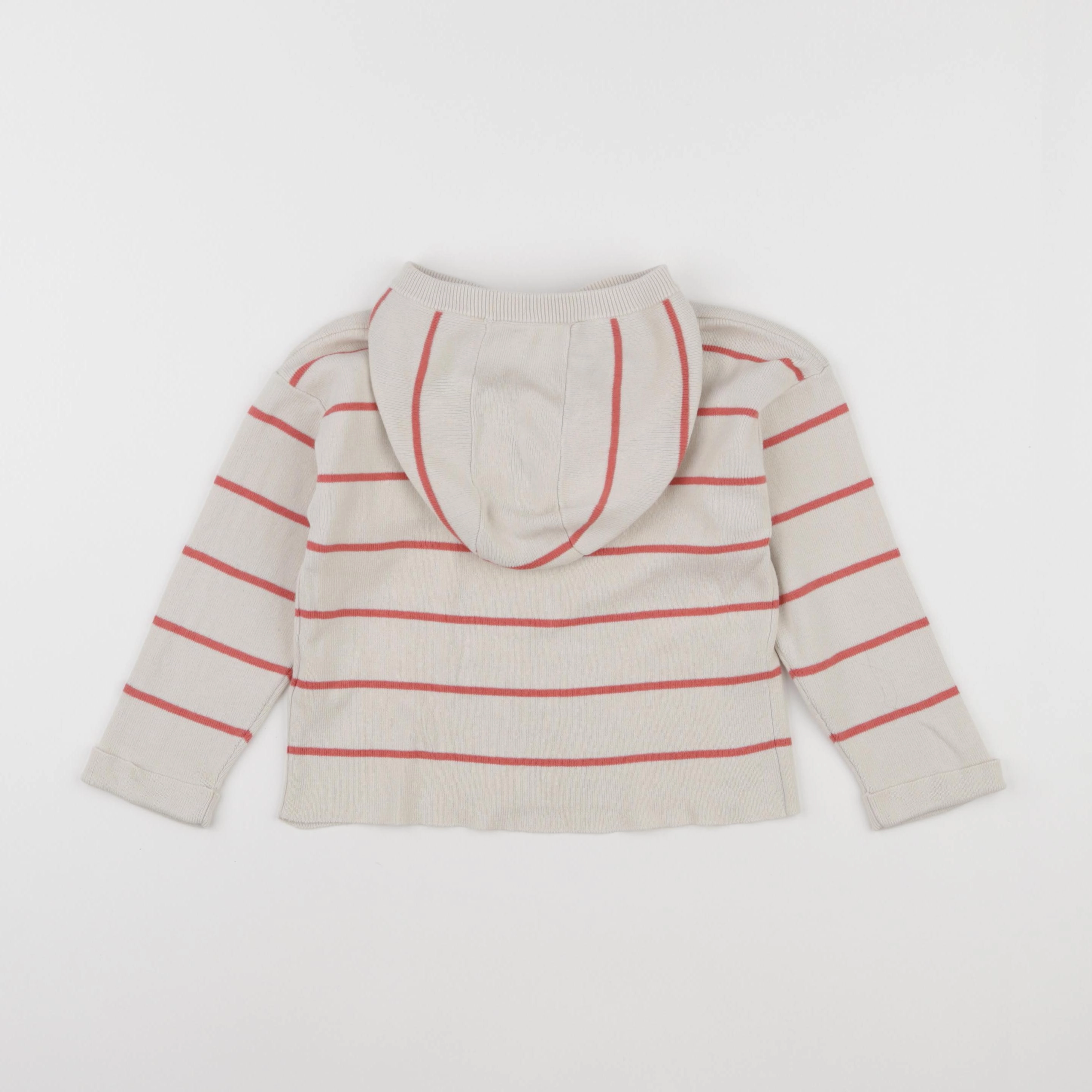 Vertbaudet - pull beige, rouge - 3 ans