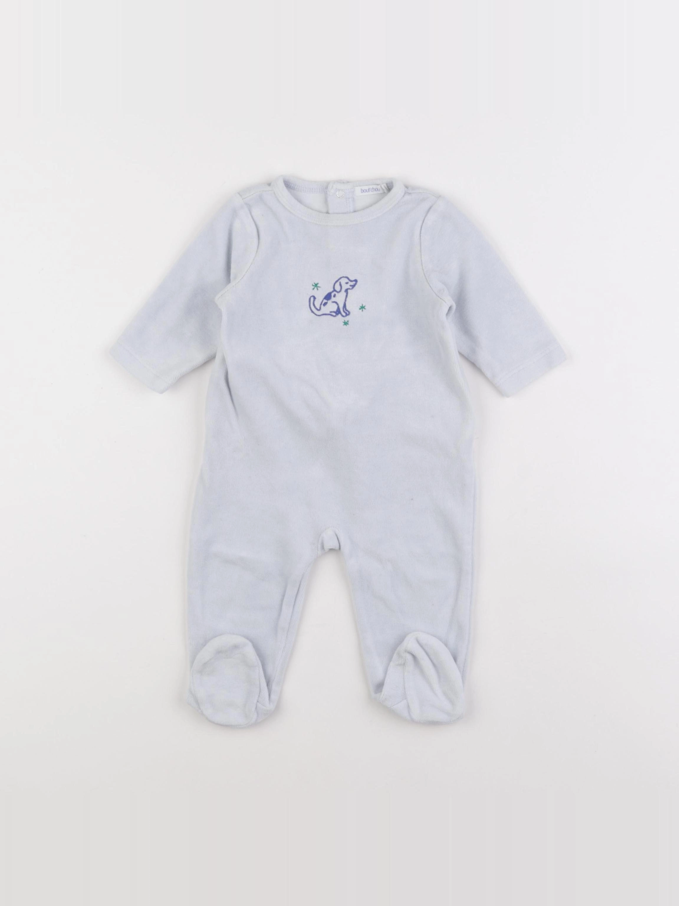 Boutchou - pyjama velours bleu - 6 mois