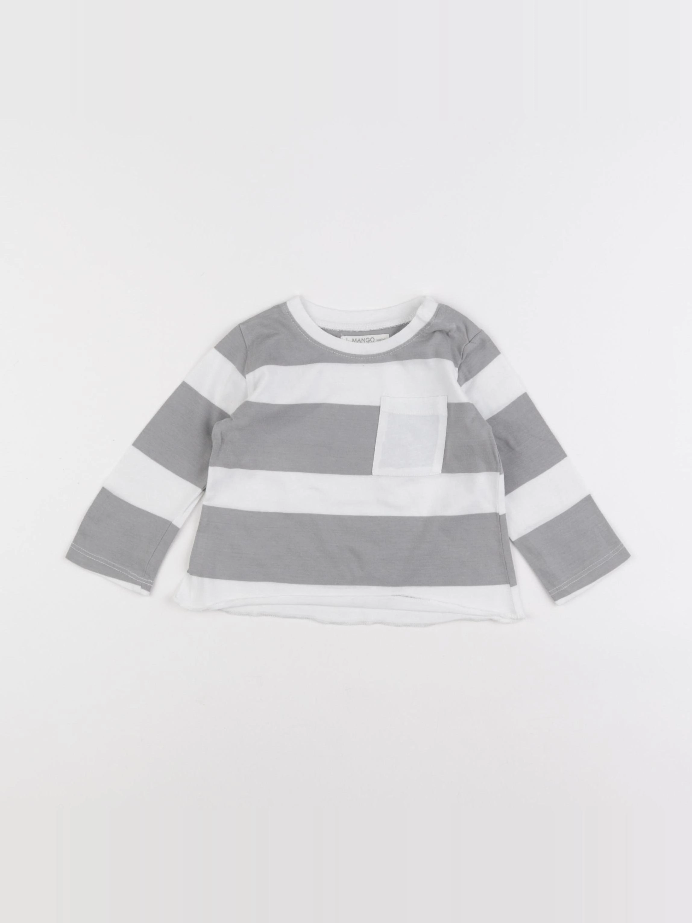 Mango - tee-shirt gris - 6/9 mois