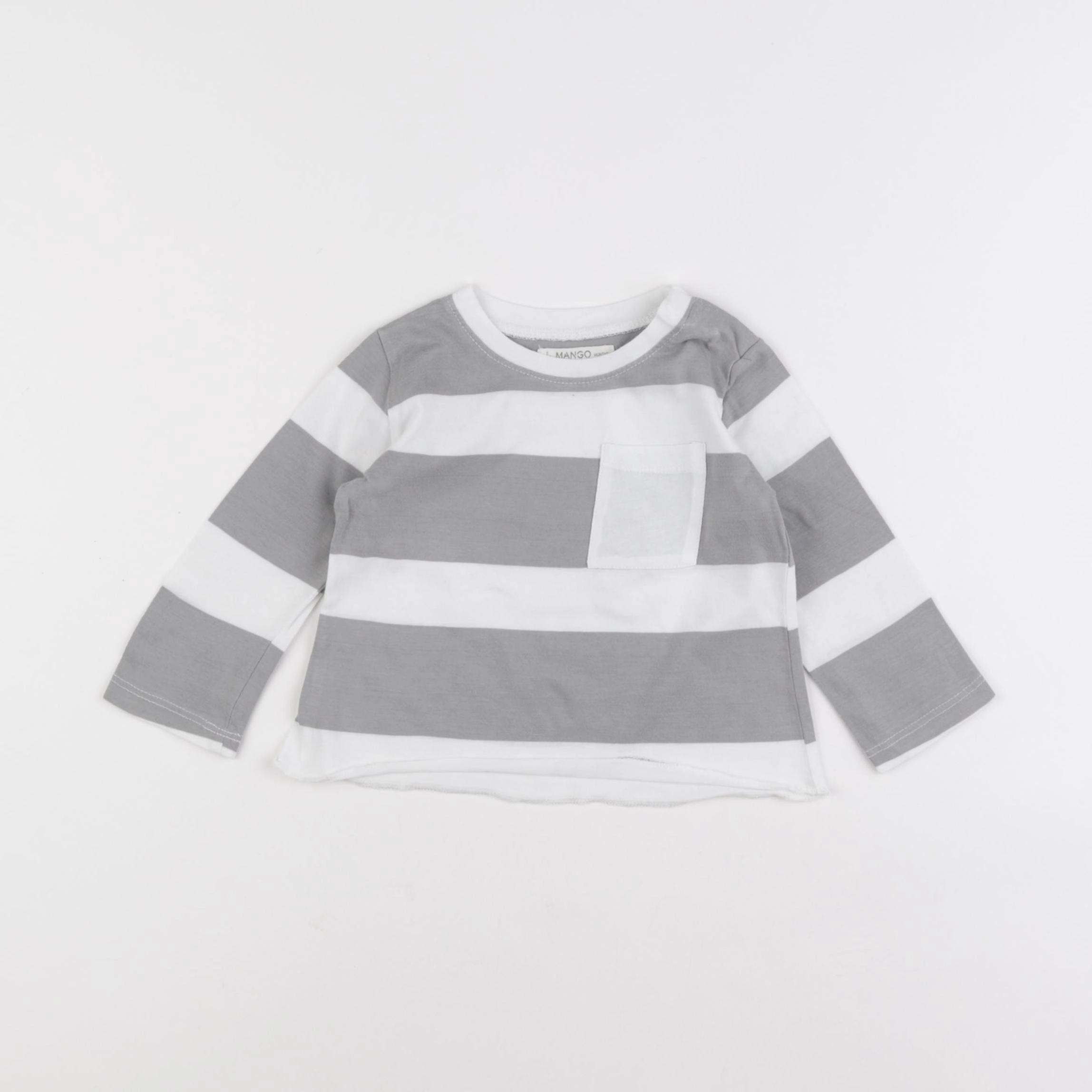 Mango - tee-shirt gris - 6/9 mois