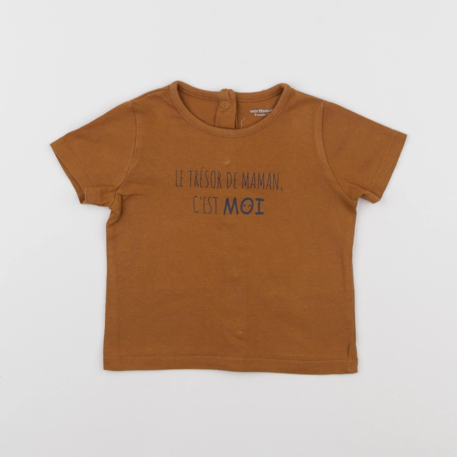 Vertbaudet - tee-shirt marron - 9 mois
