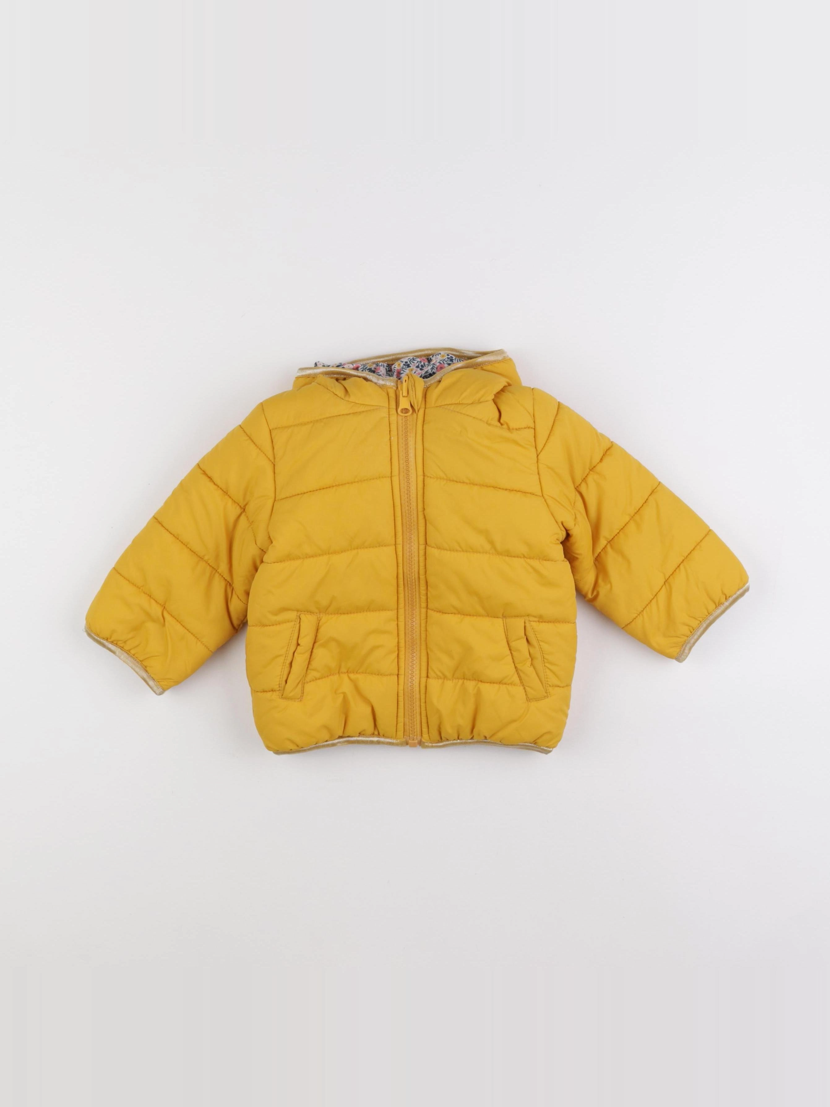 Vertbaudet - doudoune réversible jaune - 9/12 mois