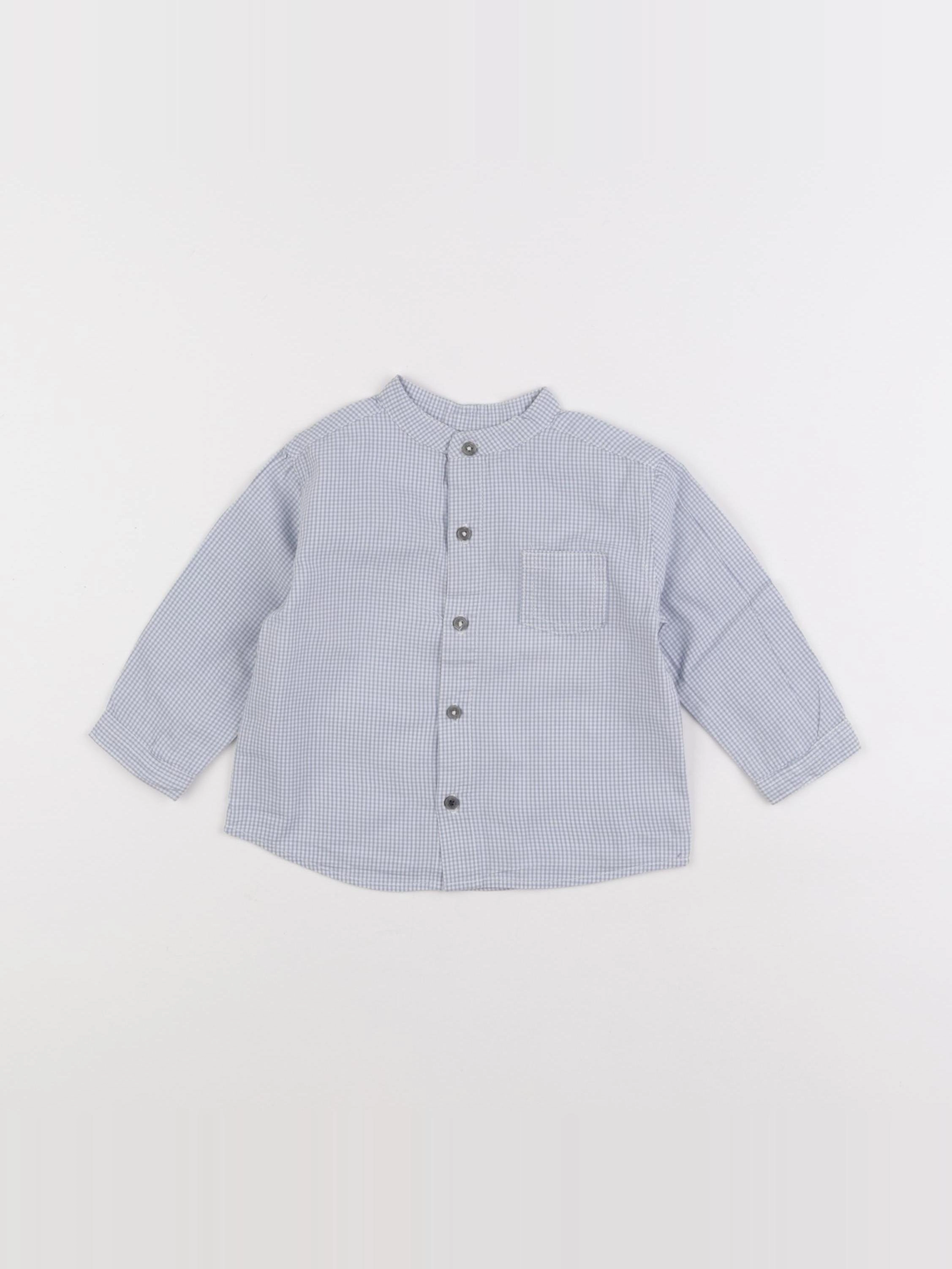 Boutchou - chemise bleu - 9 mois