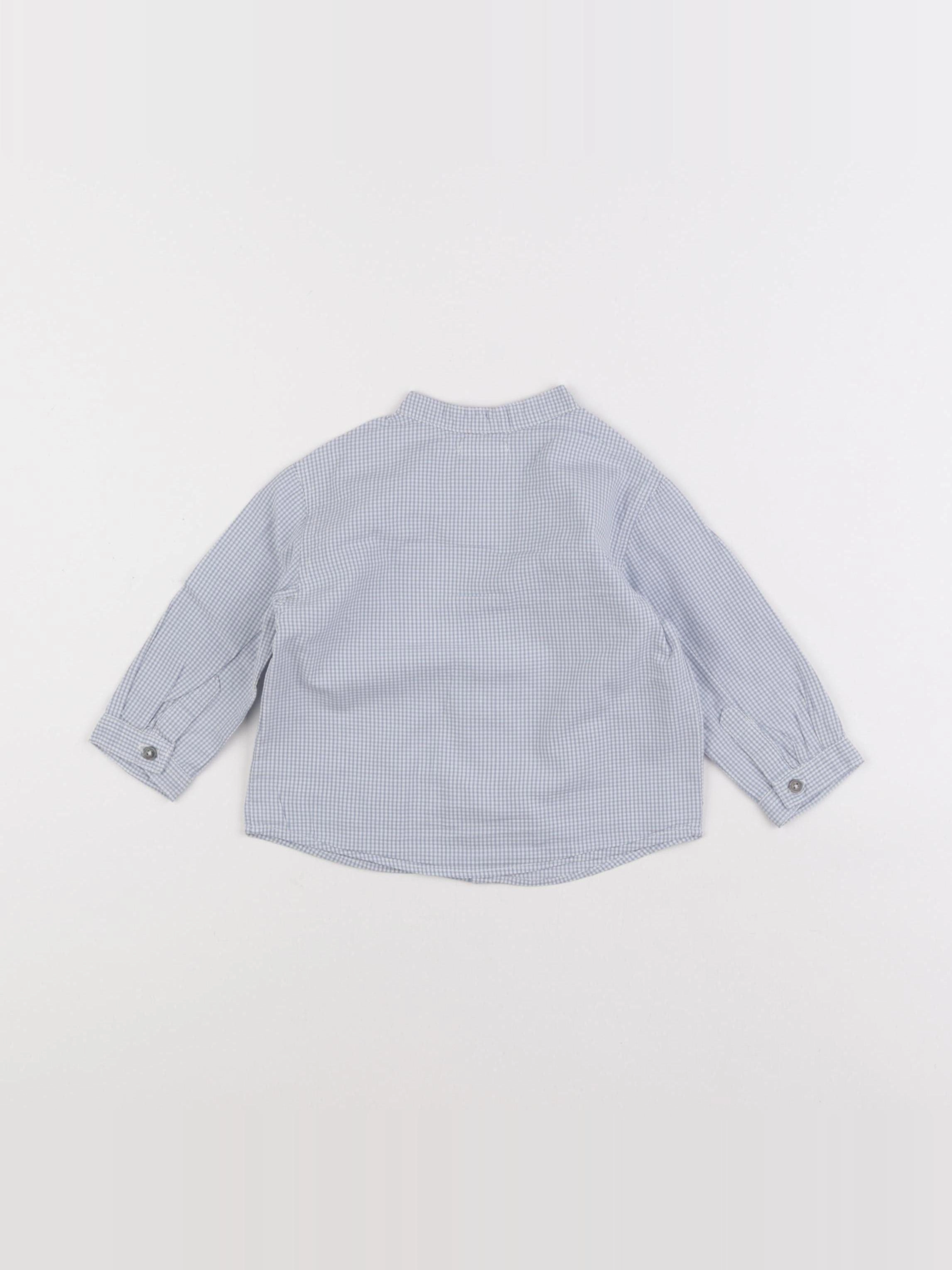 Boutchou - chemise bleu - 9 mois
