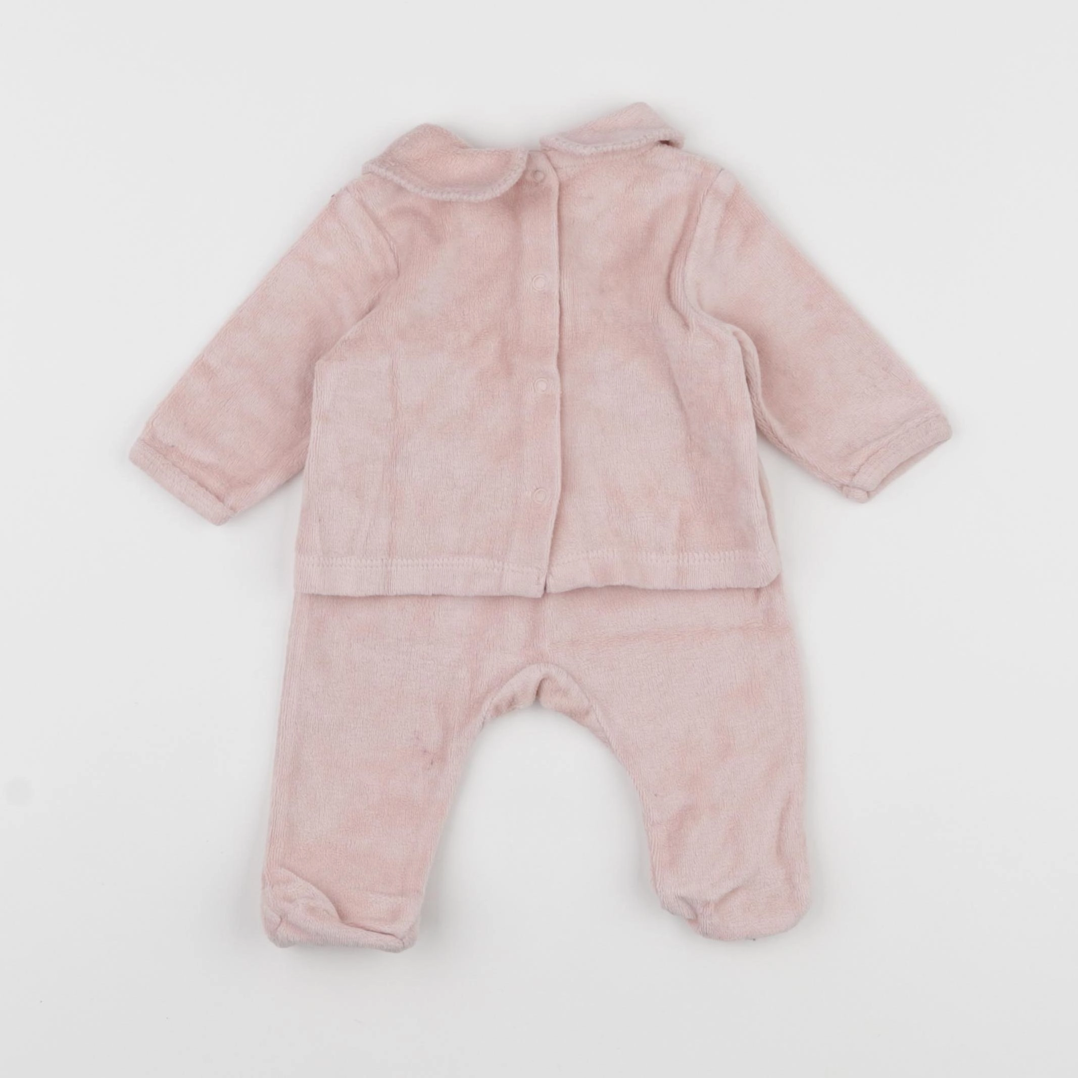 Vertbaudet - pyjama velours rose - 1 mois