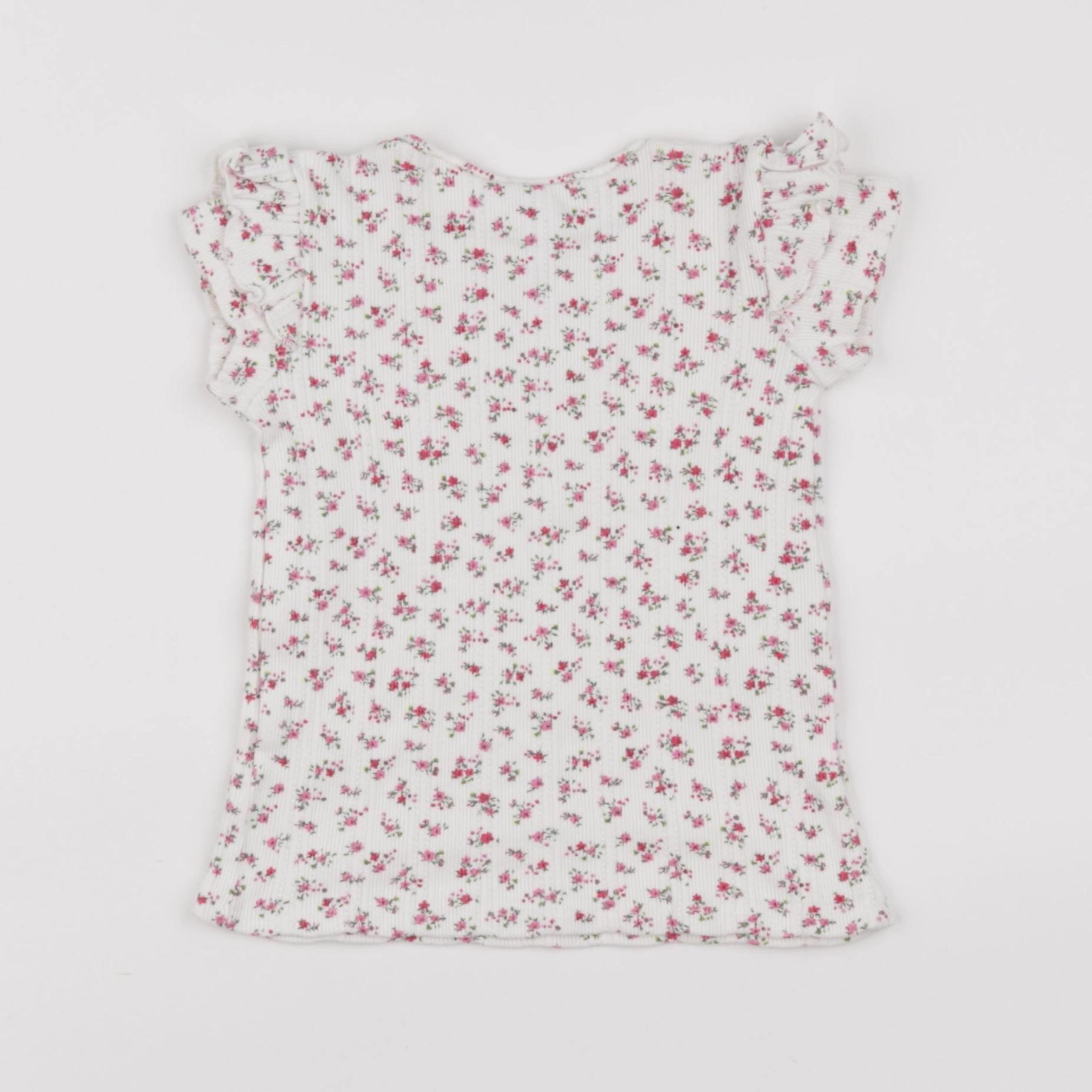 Zara - tee-shirt blanc, rose - 18 mois à 3 ans