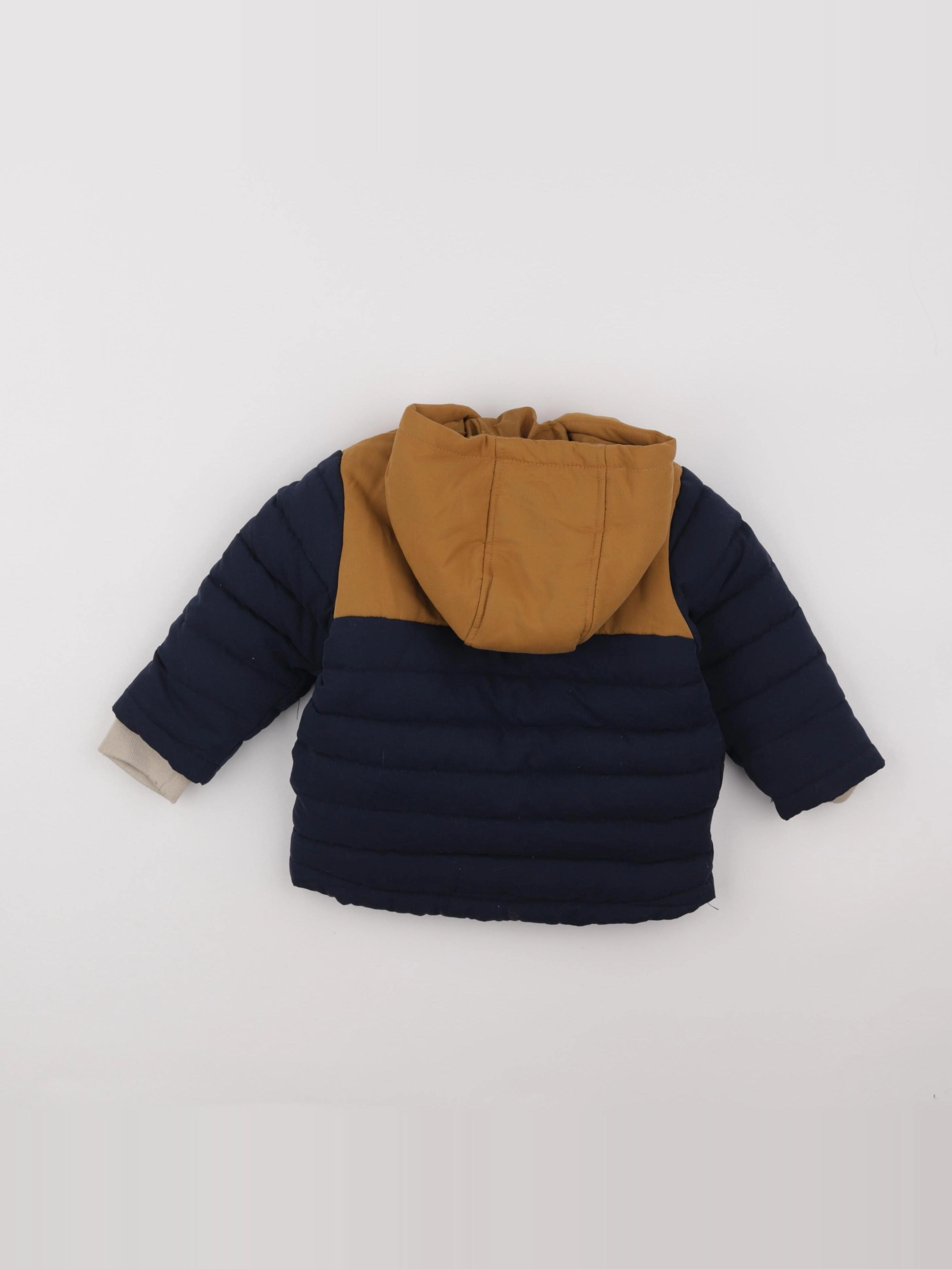 Vertbaudet - manteau doublure amovible bleu, marron - 18 mois