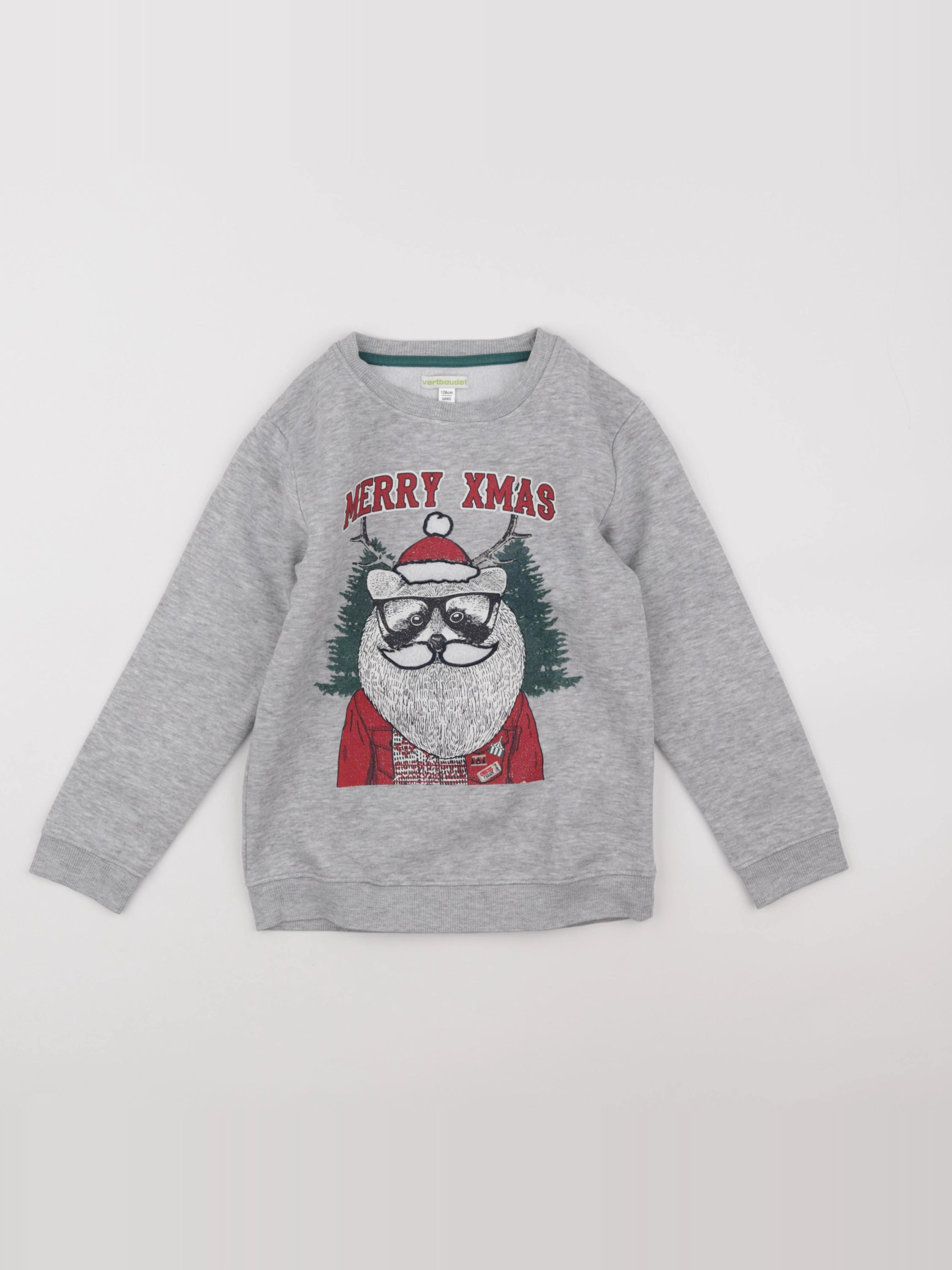 Vertbaudet - sweat gris - 8 ans
