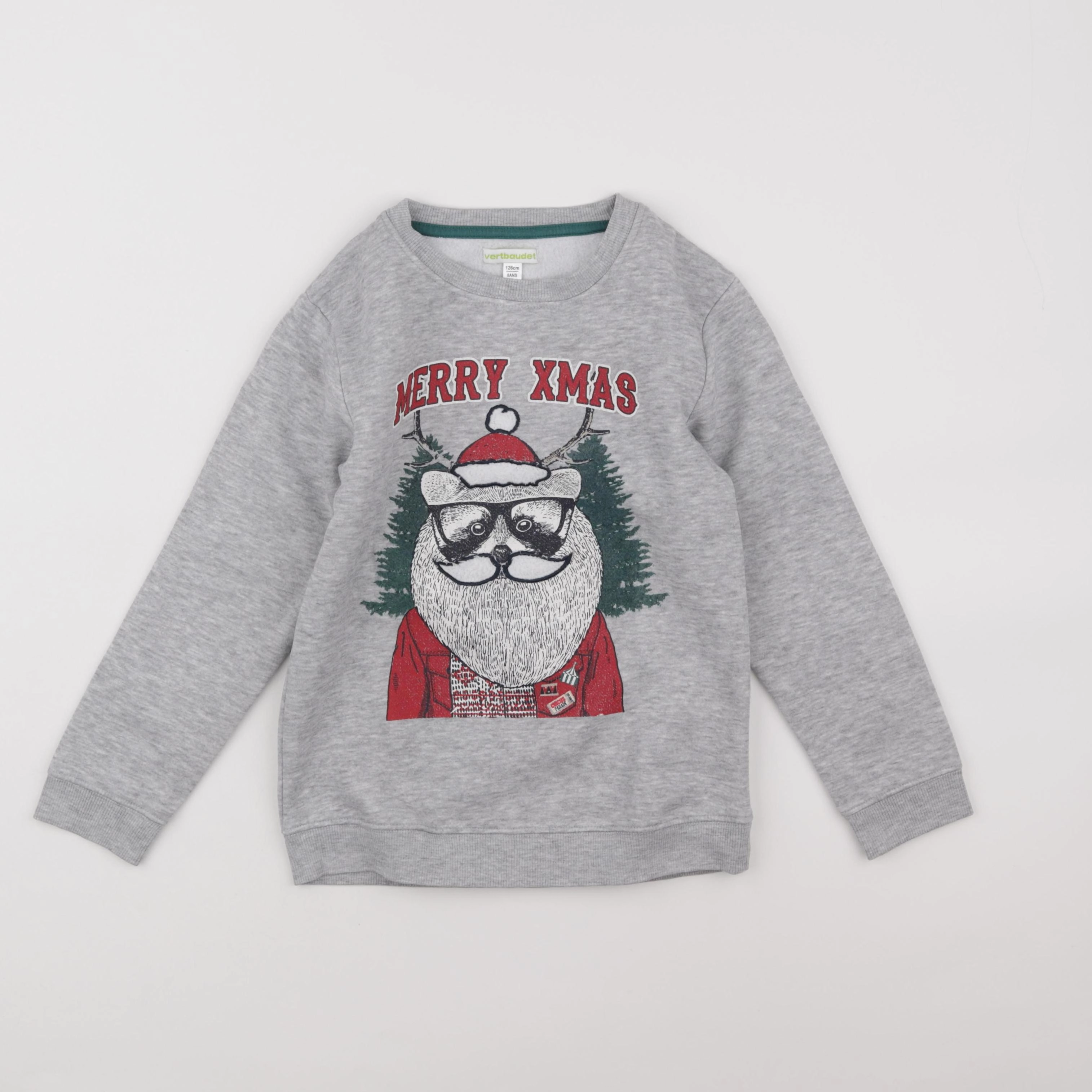 Vertbaudet - sweat gris - 8 ans