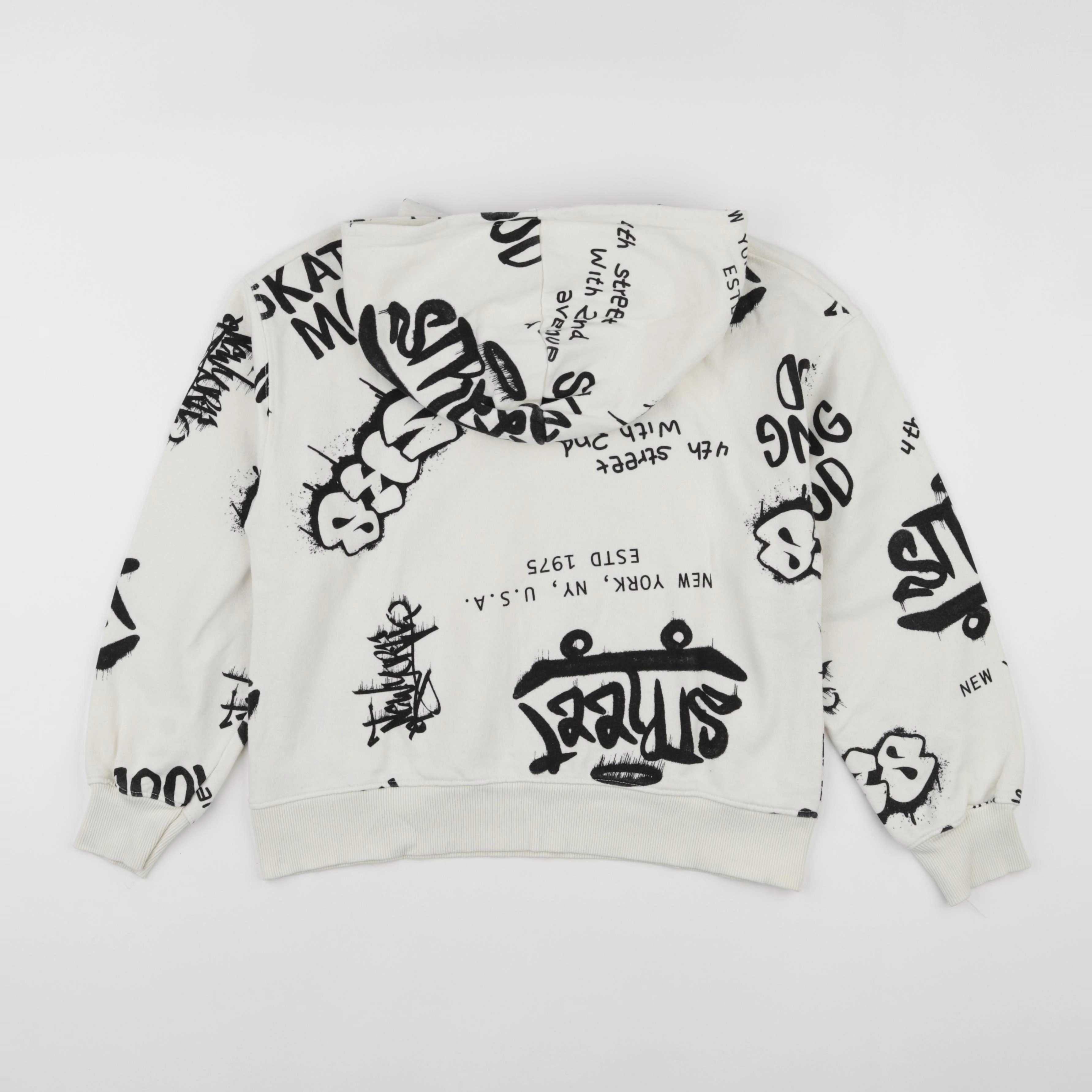 Zara - sweat imprimé au dos beige - 11/12 ans