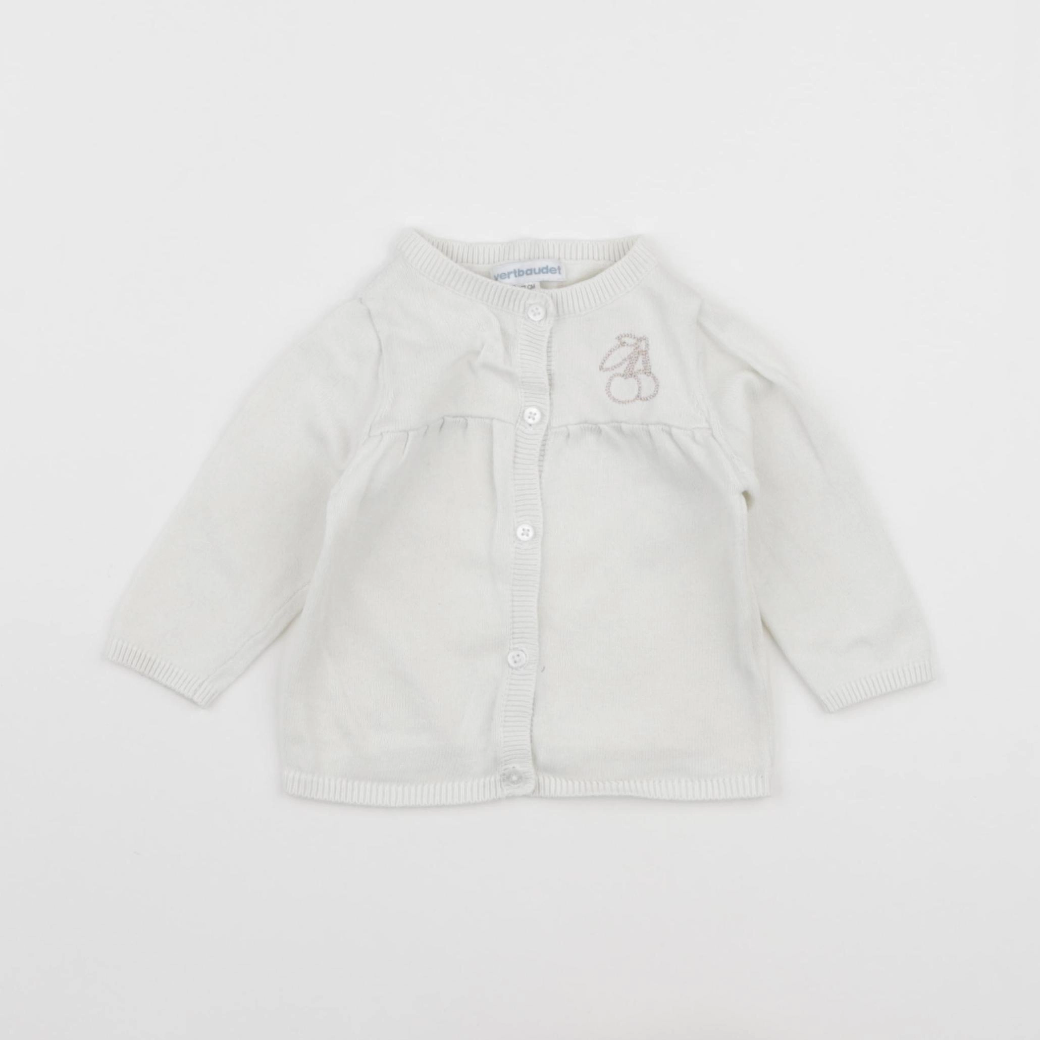 Vertbaudet - gilet blanc - 6 mois