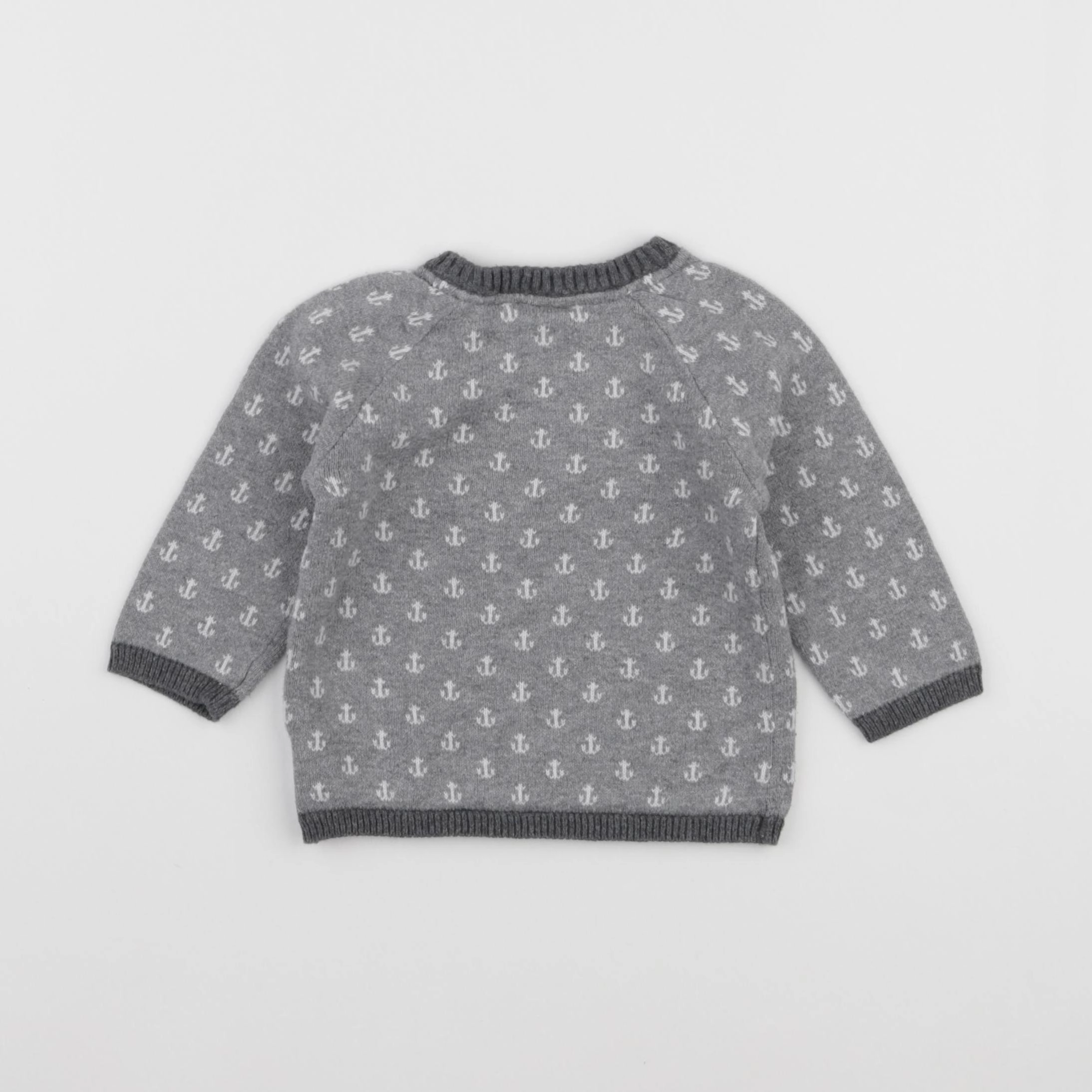H&M - pull gris - 3/6 mois