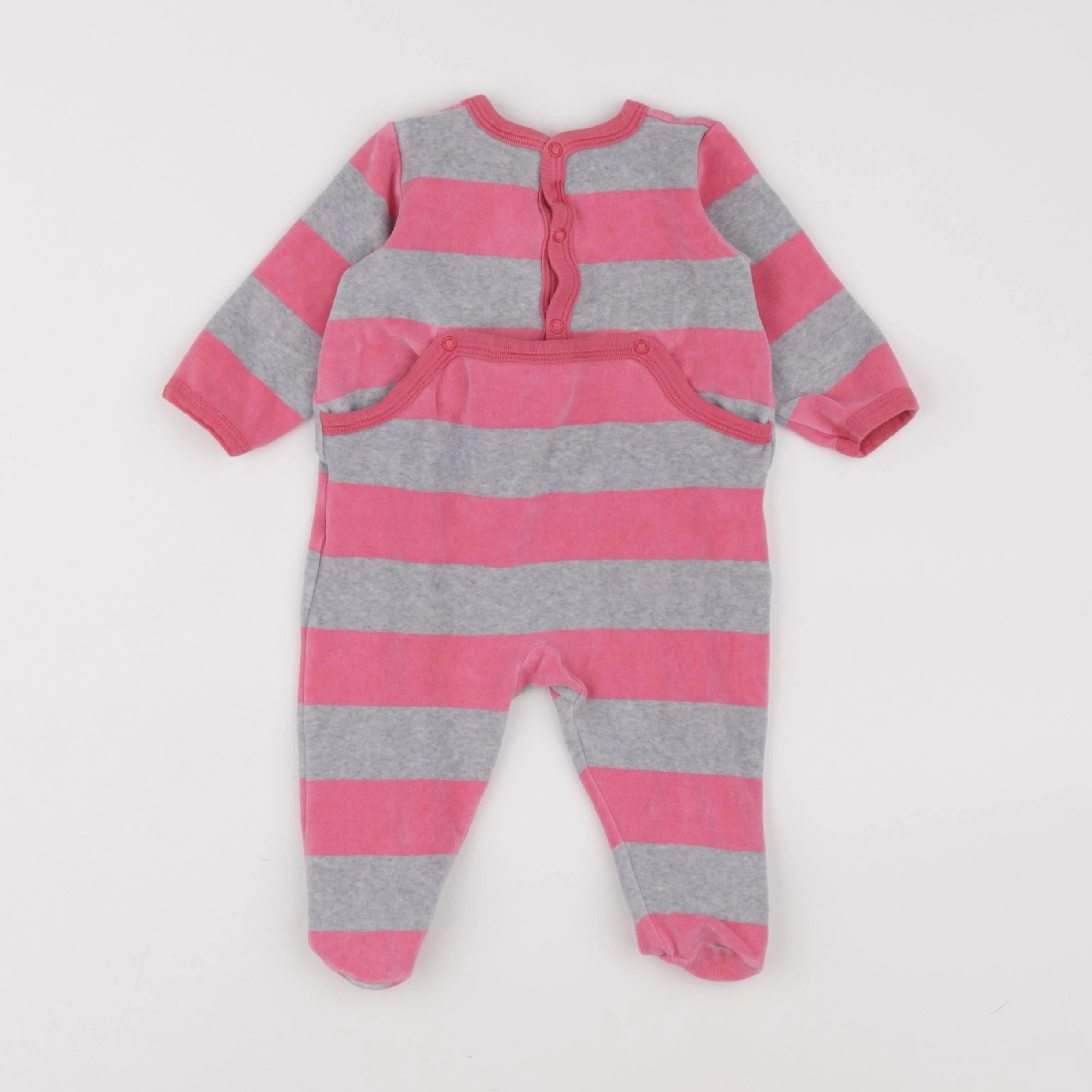 Petit Bateau - pyjama velours rose - 6 mois