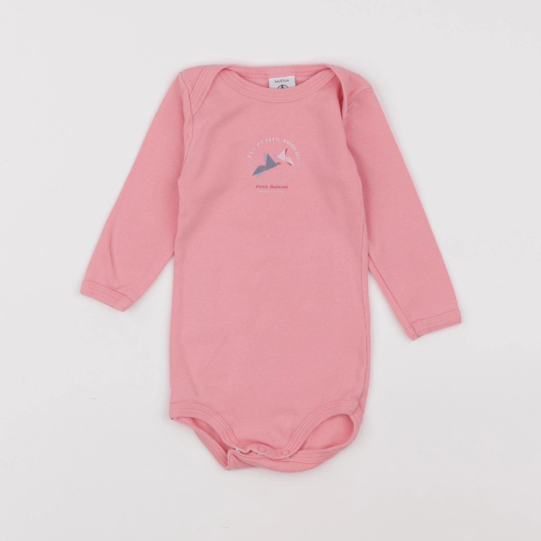 Petit Bateau - body rose - 6 mois