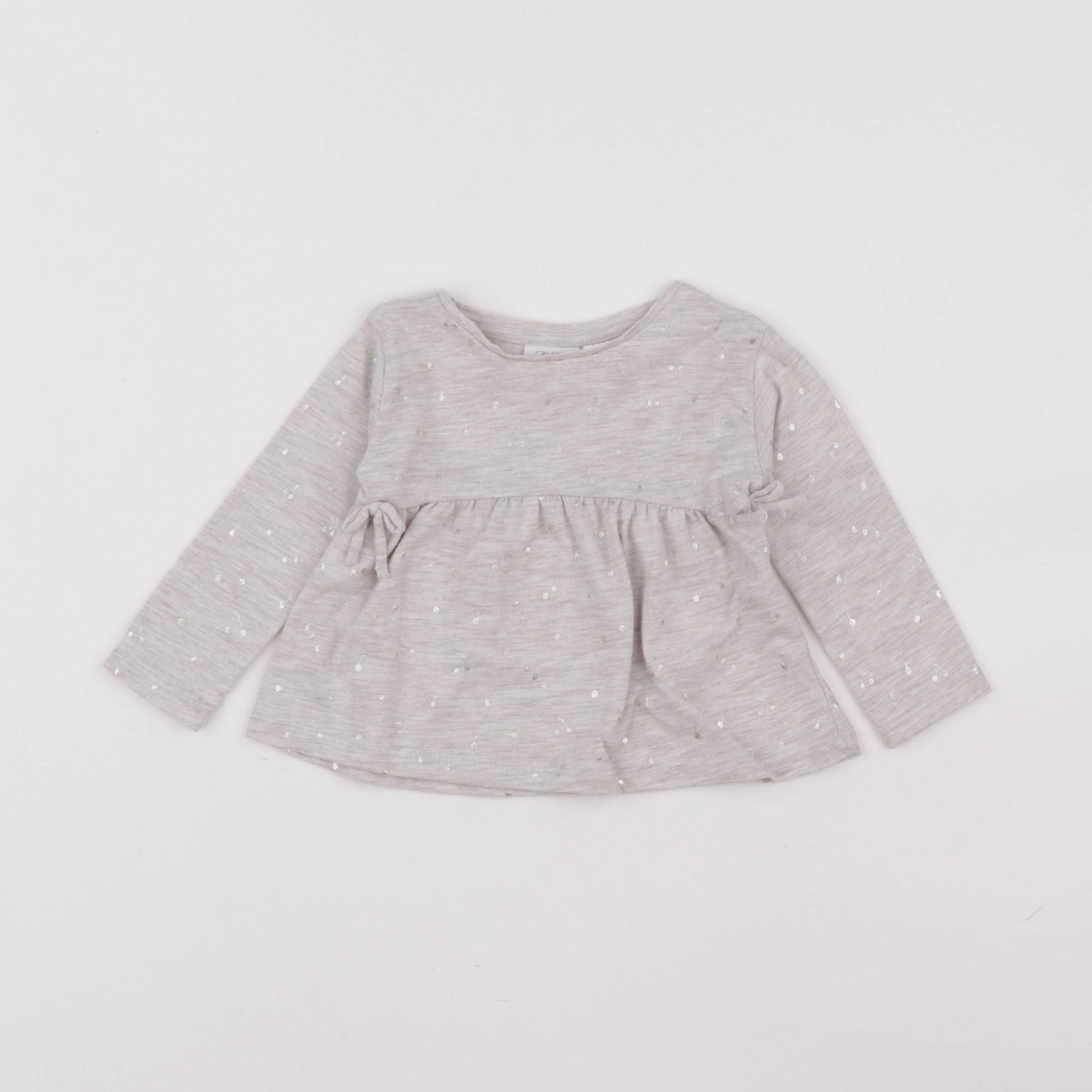 Zara - tee-shirt gris - 6/9 mois