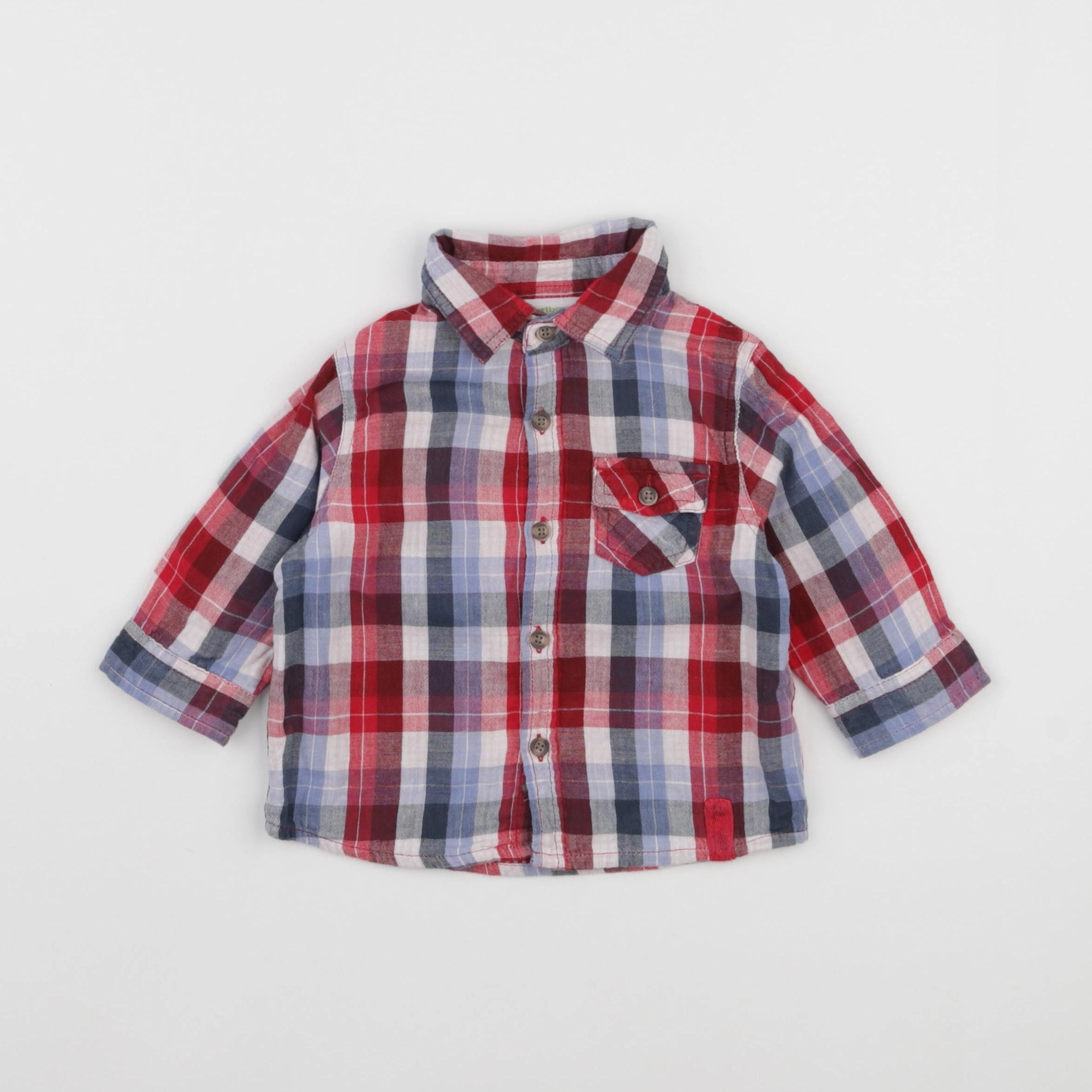 Vertbaudet - chemise multicolore - 9 mois