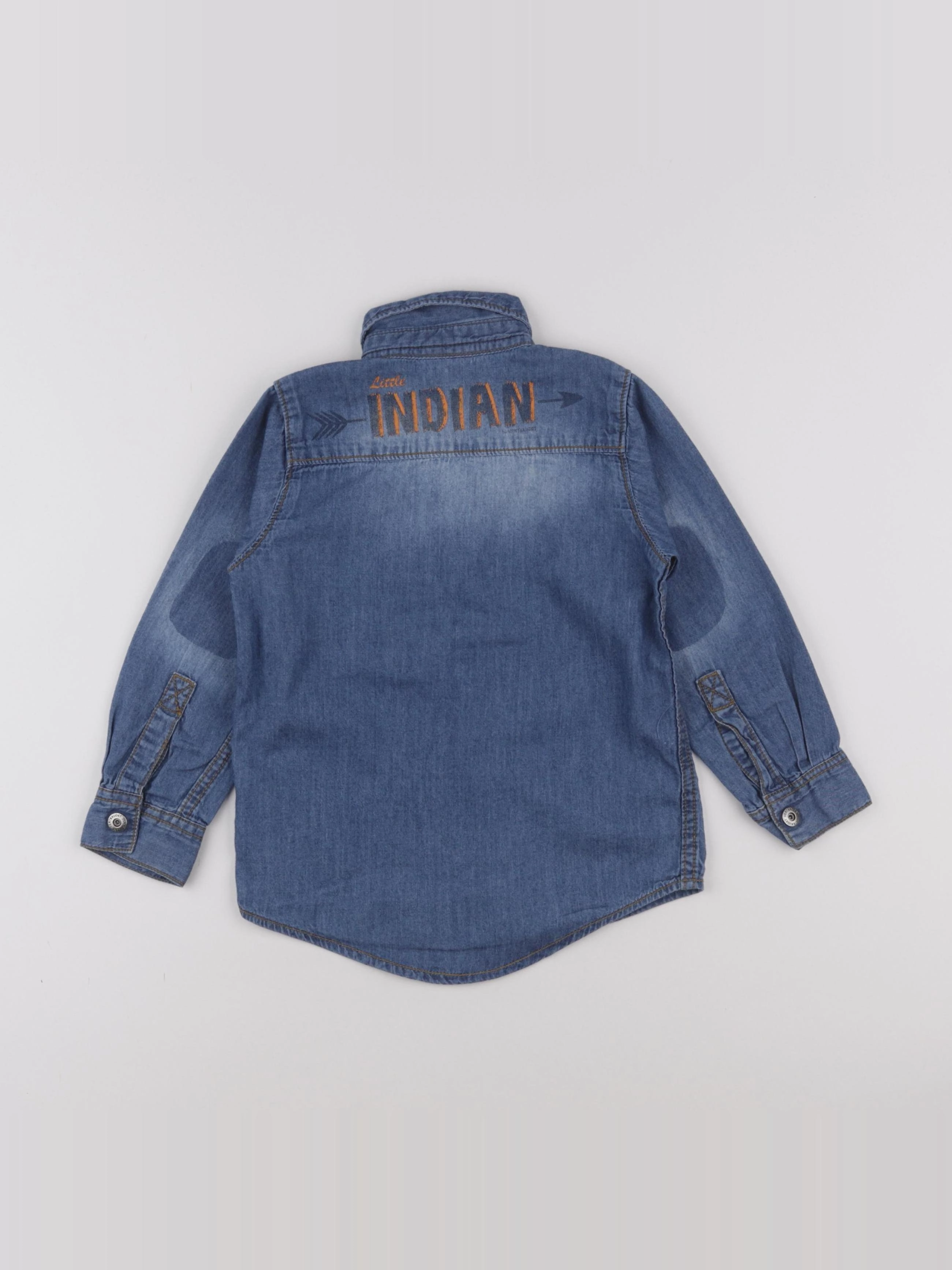Vertbaudet - chemise imprimé au dos bleu - 4 ans