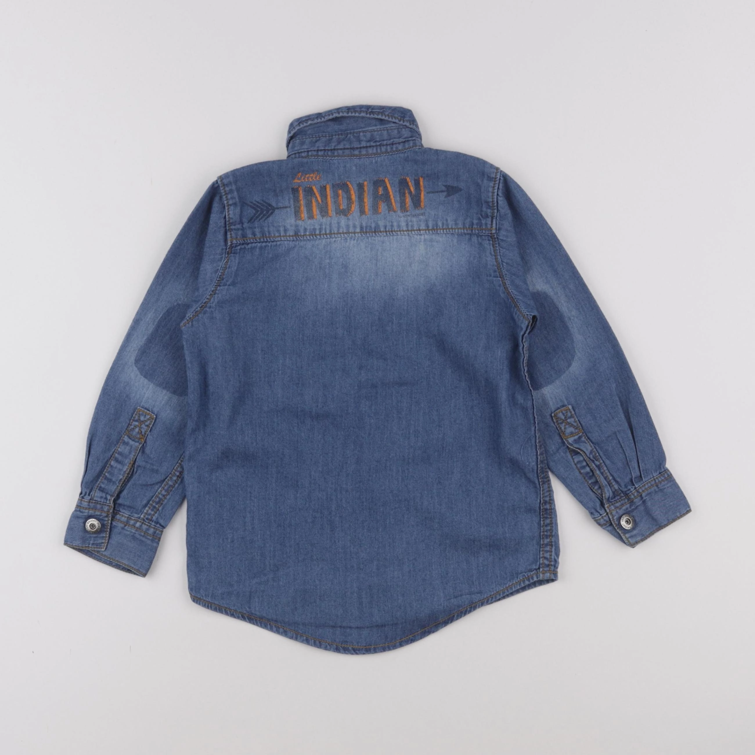 Vertbaudet - chemise imprimé au dos bleu - 4 ans