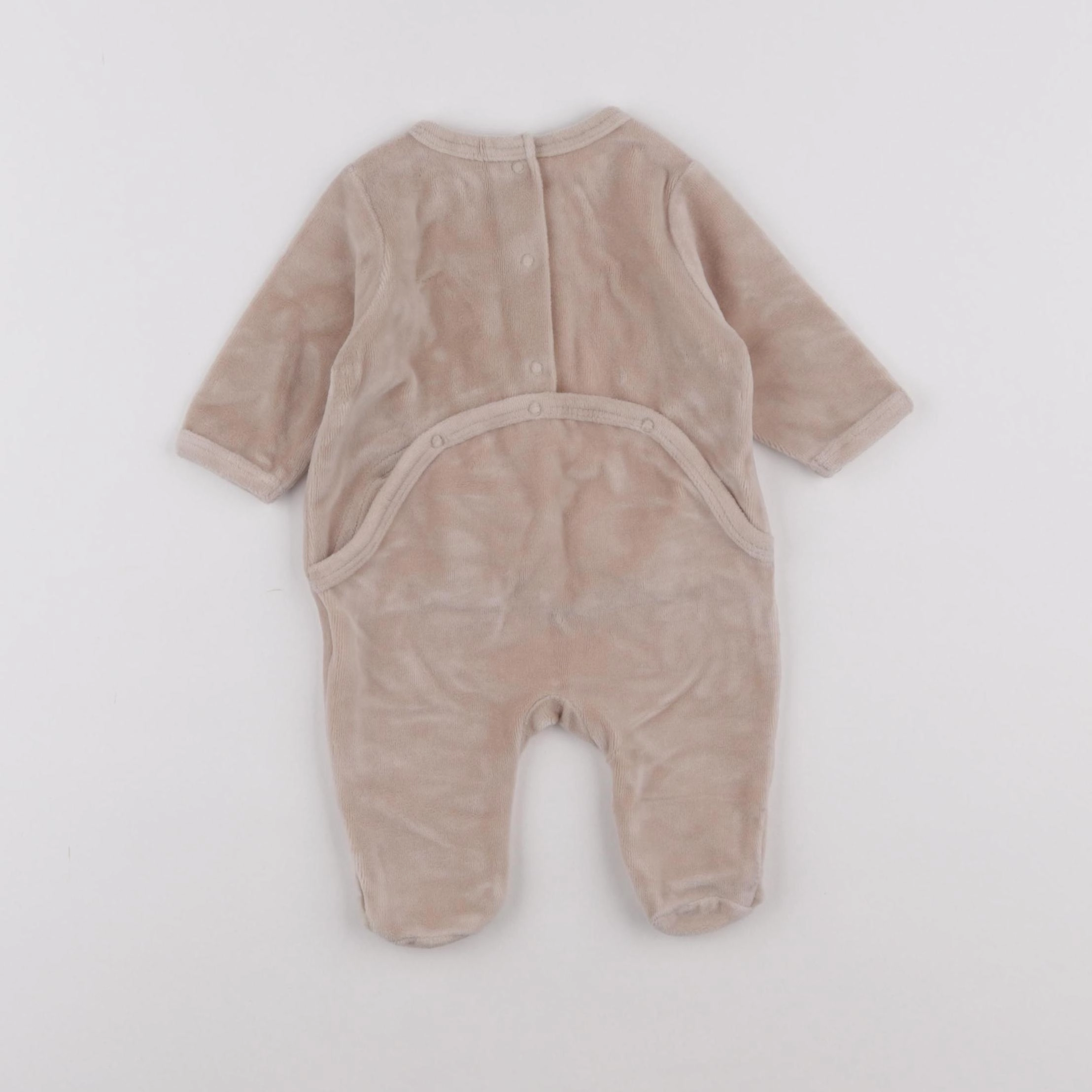 Vertbaudet - pyjama velours beige - 1 mois