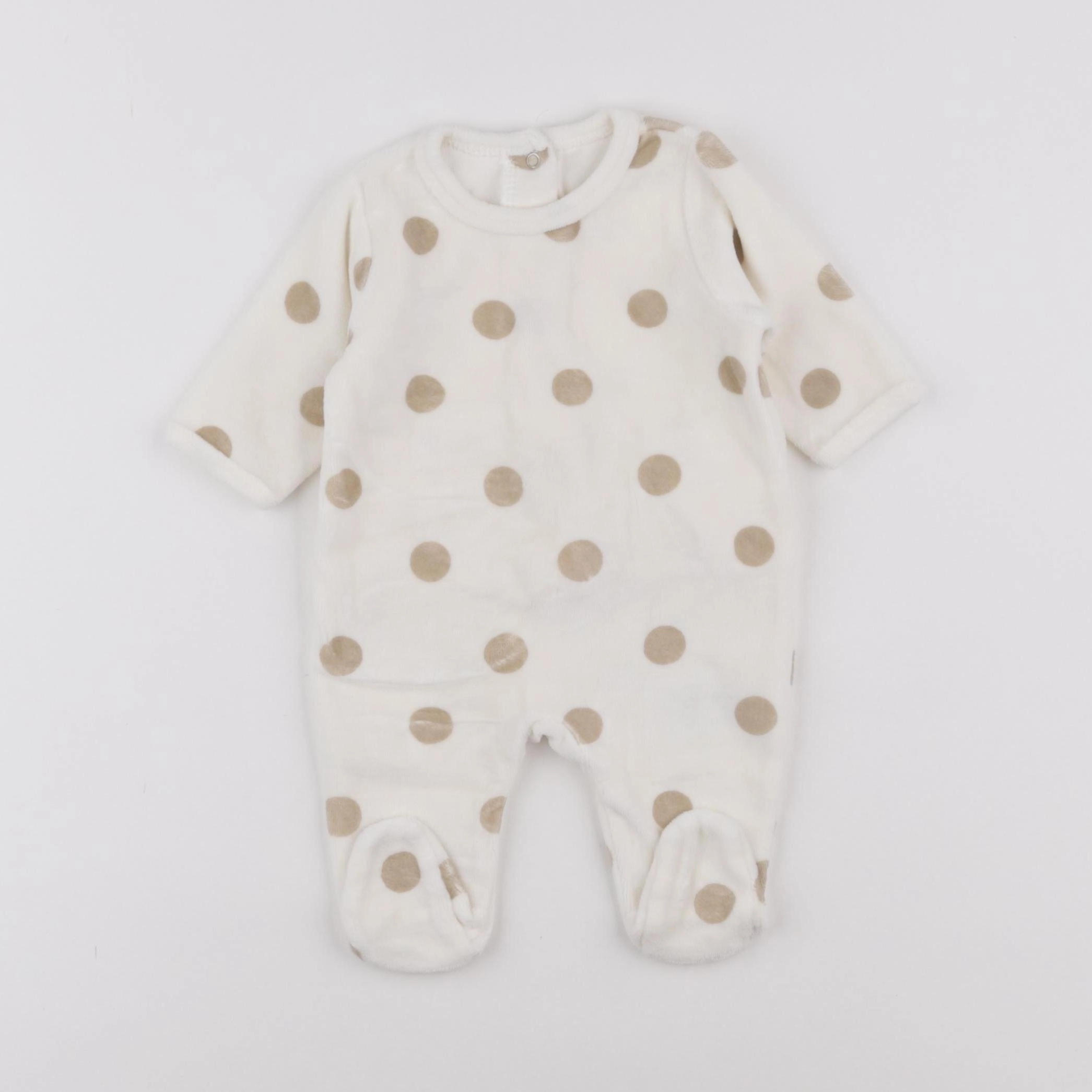 Vertbaudet - pyjama velours blanc - 1 mois