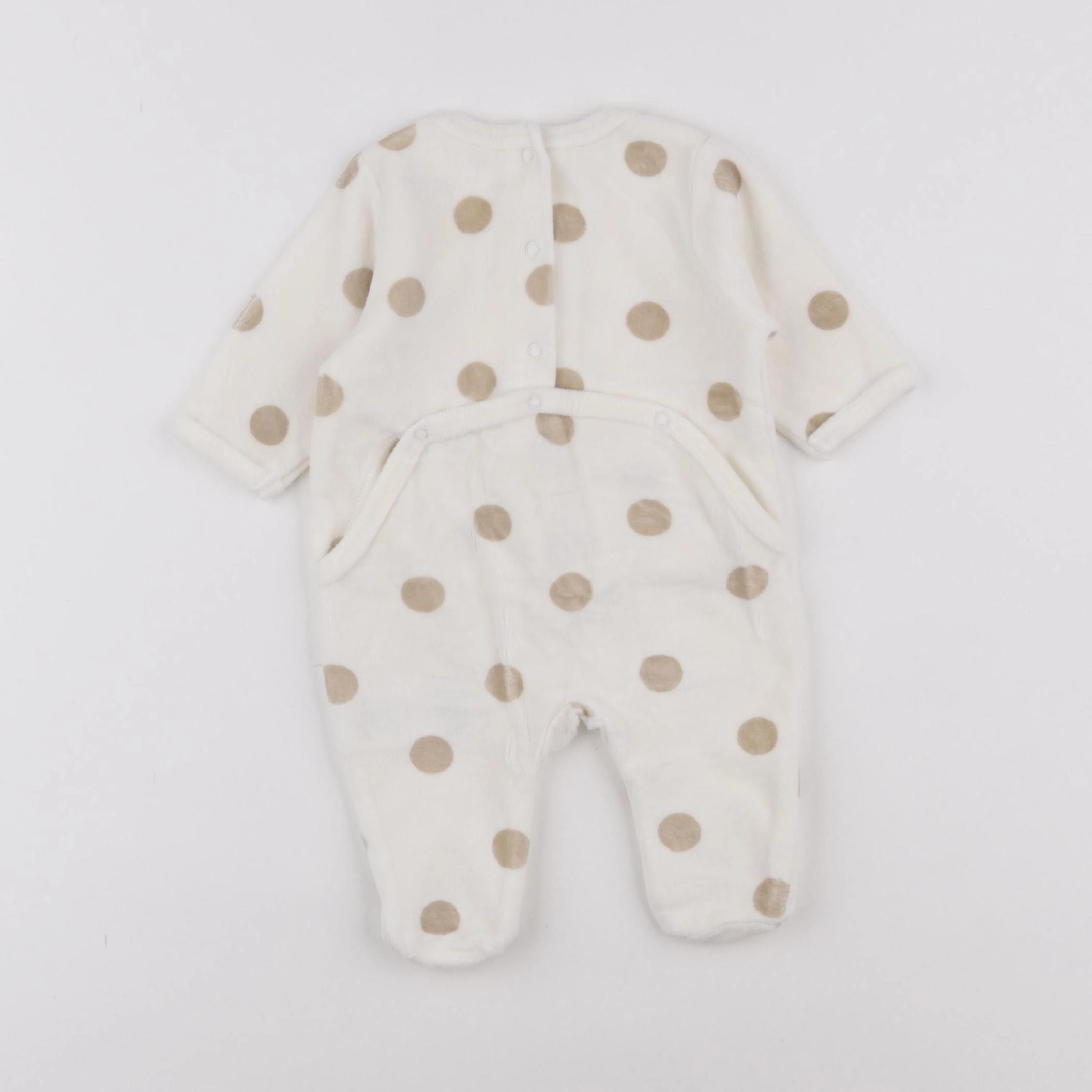 Vertbaudet - pyjama velours blanc - 1 mois