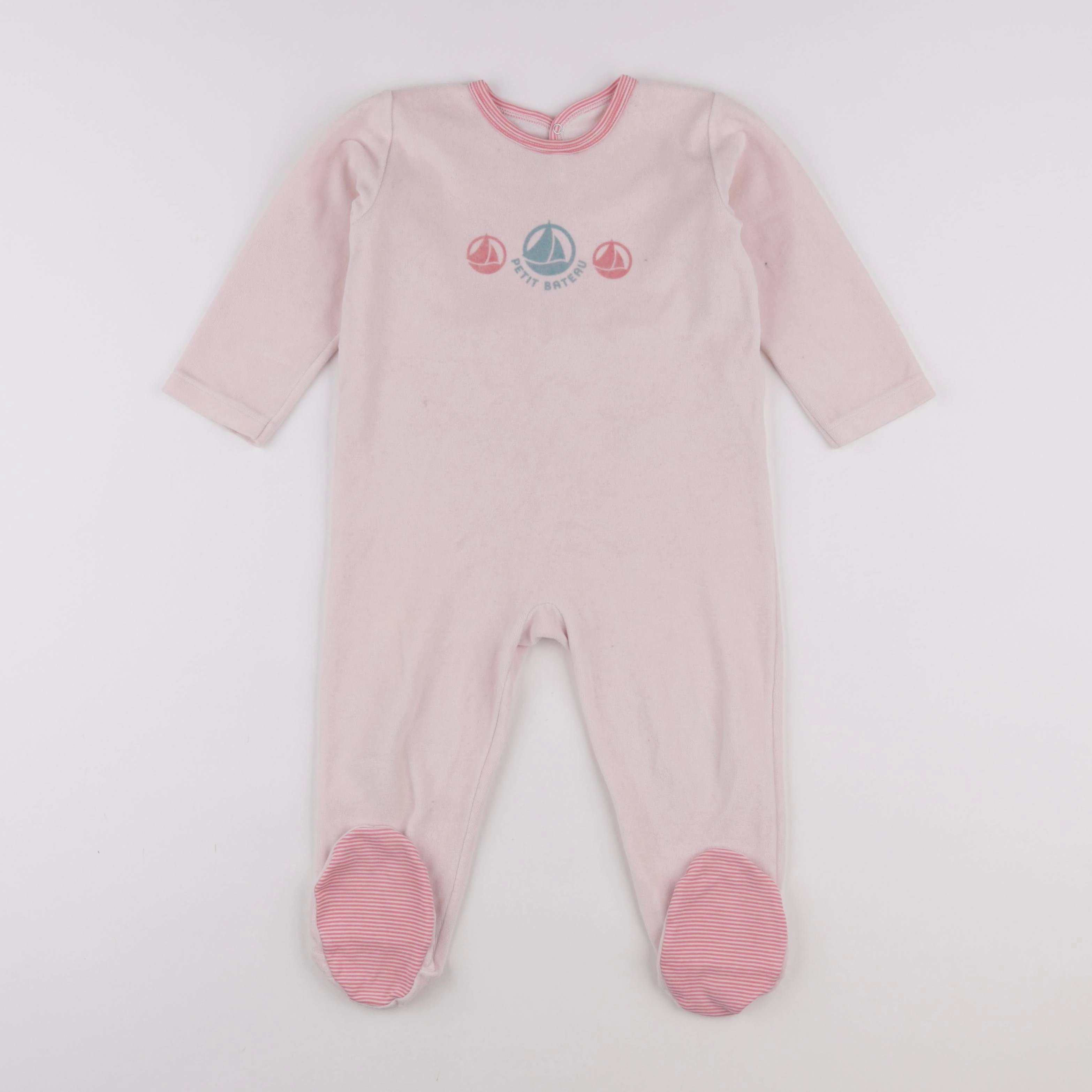Petit Bateau - pyjama velours rose - 24 mois