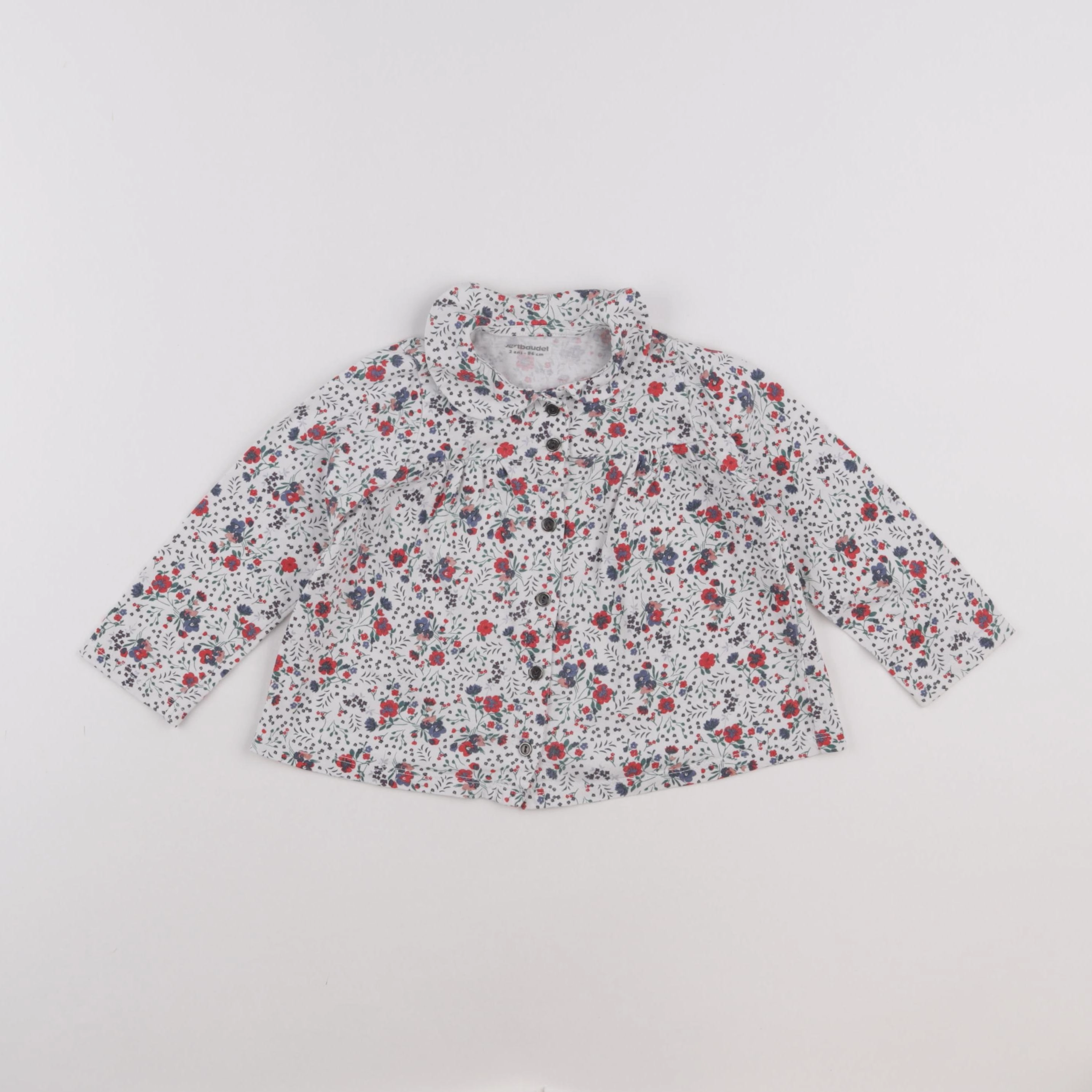 Vertbaudet - blouse bleu - 2 ans