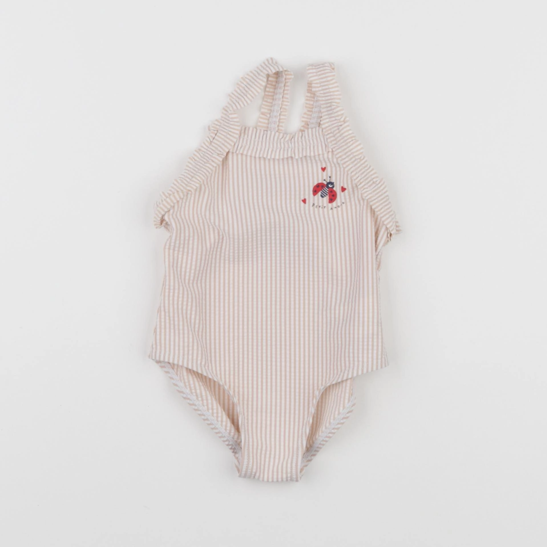 Vertbaudet - maillot de bain blanc, rose - 18 mois