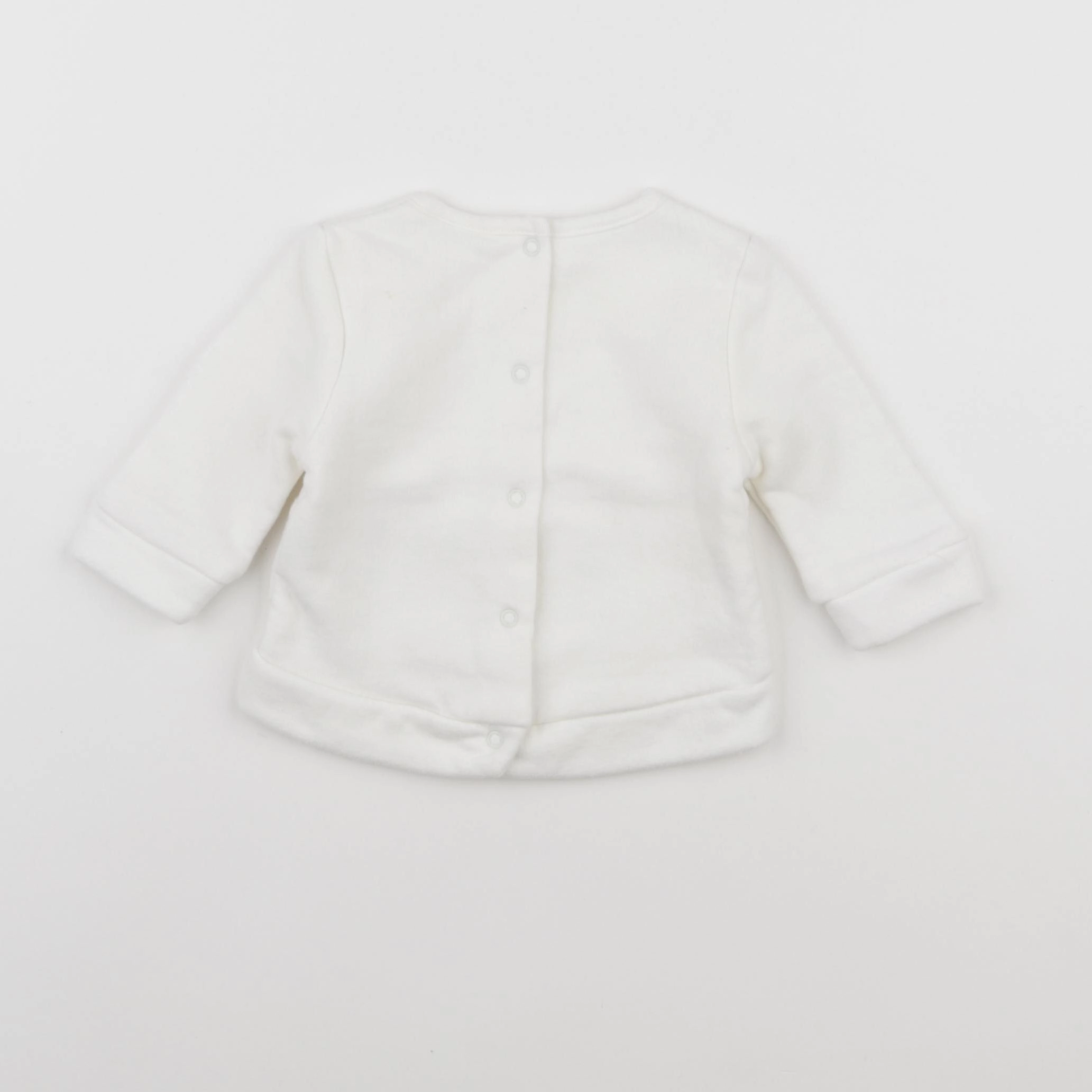 Vertbaudet - sweat blanc - 0/3 mois