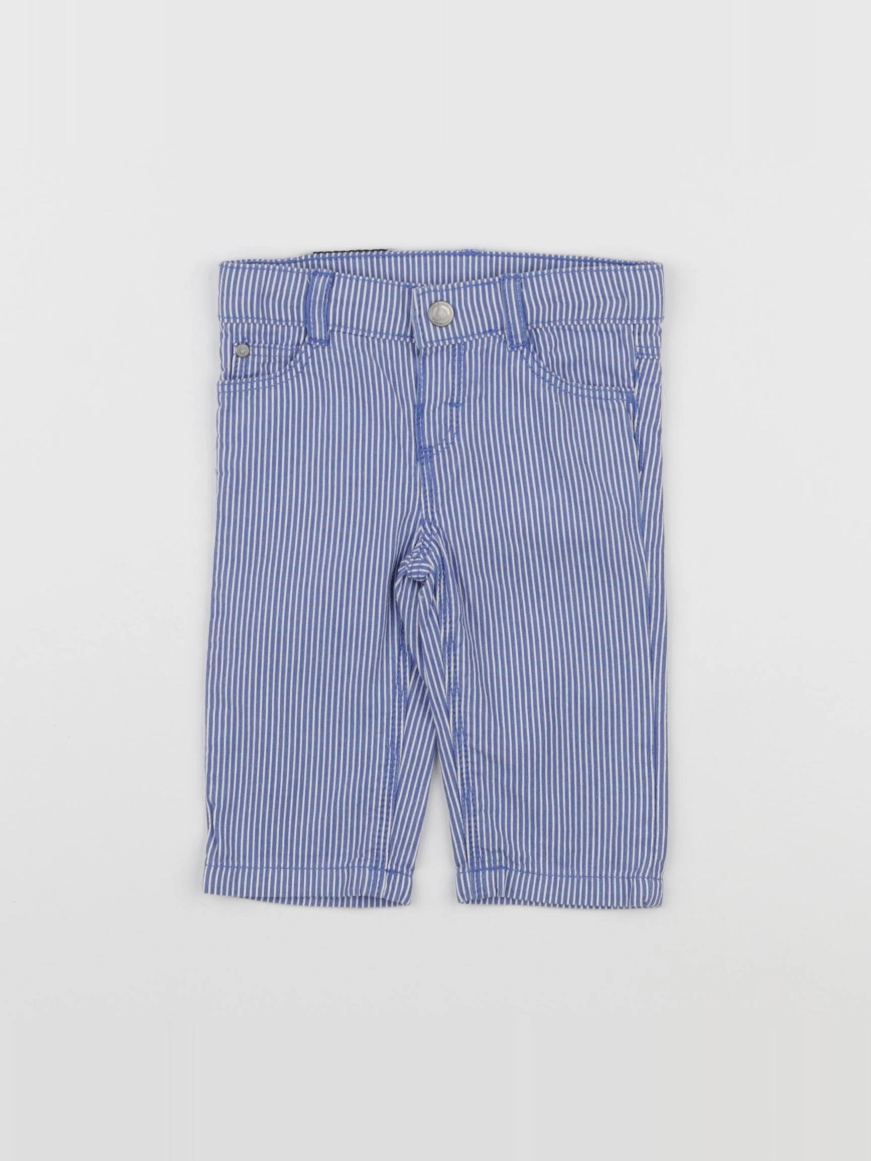 Petit Bateau - pantalon bleu - 3 mois