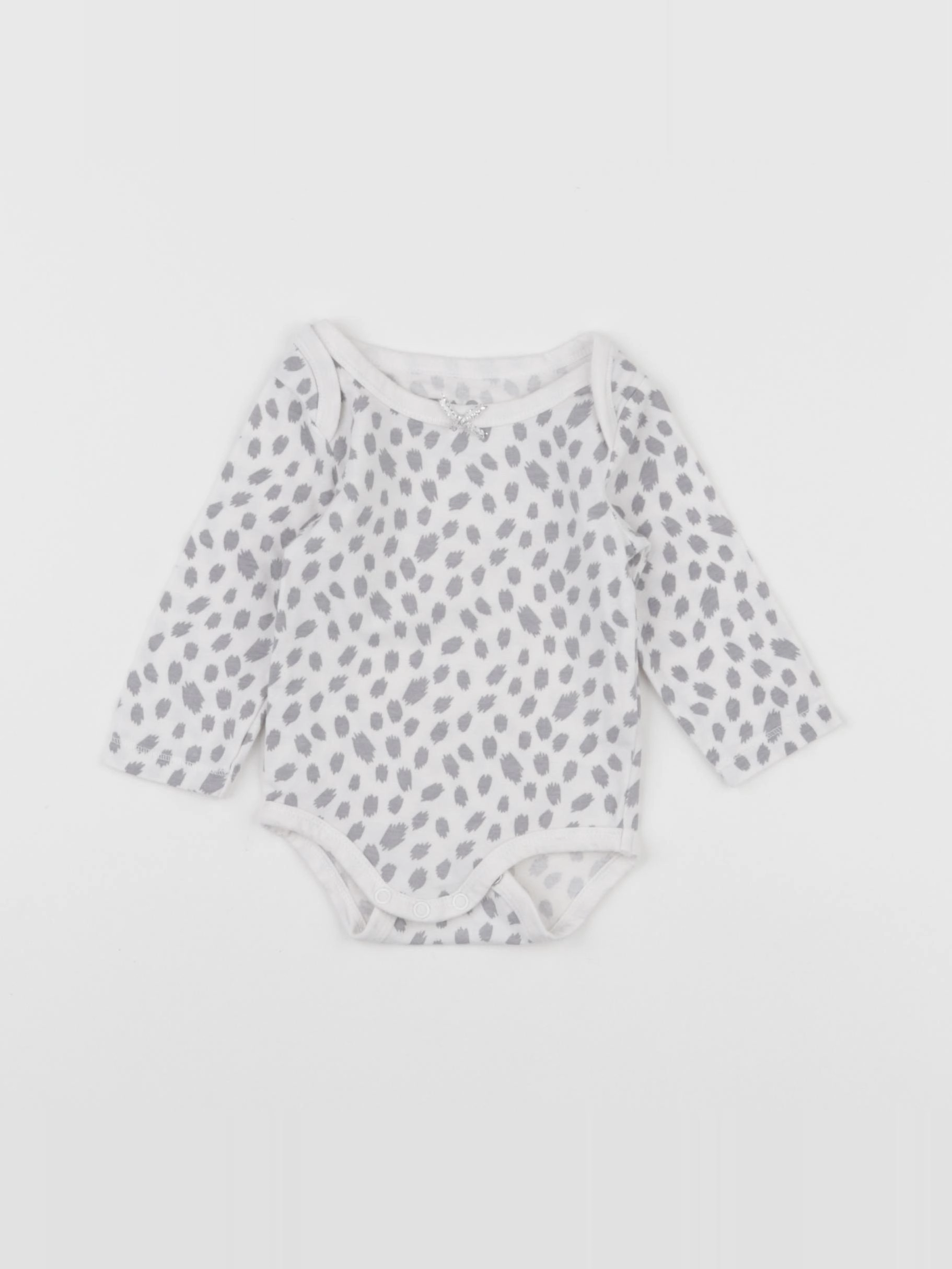 Tape à l'oeil - body gris, blanc - 3 mois