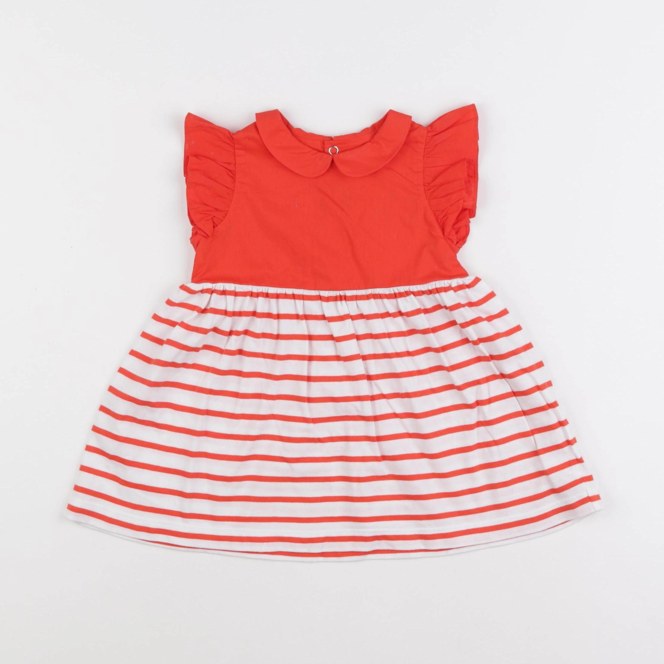 Jacadi - robe blanc, orange - 12 mois