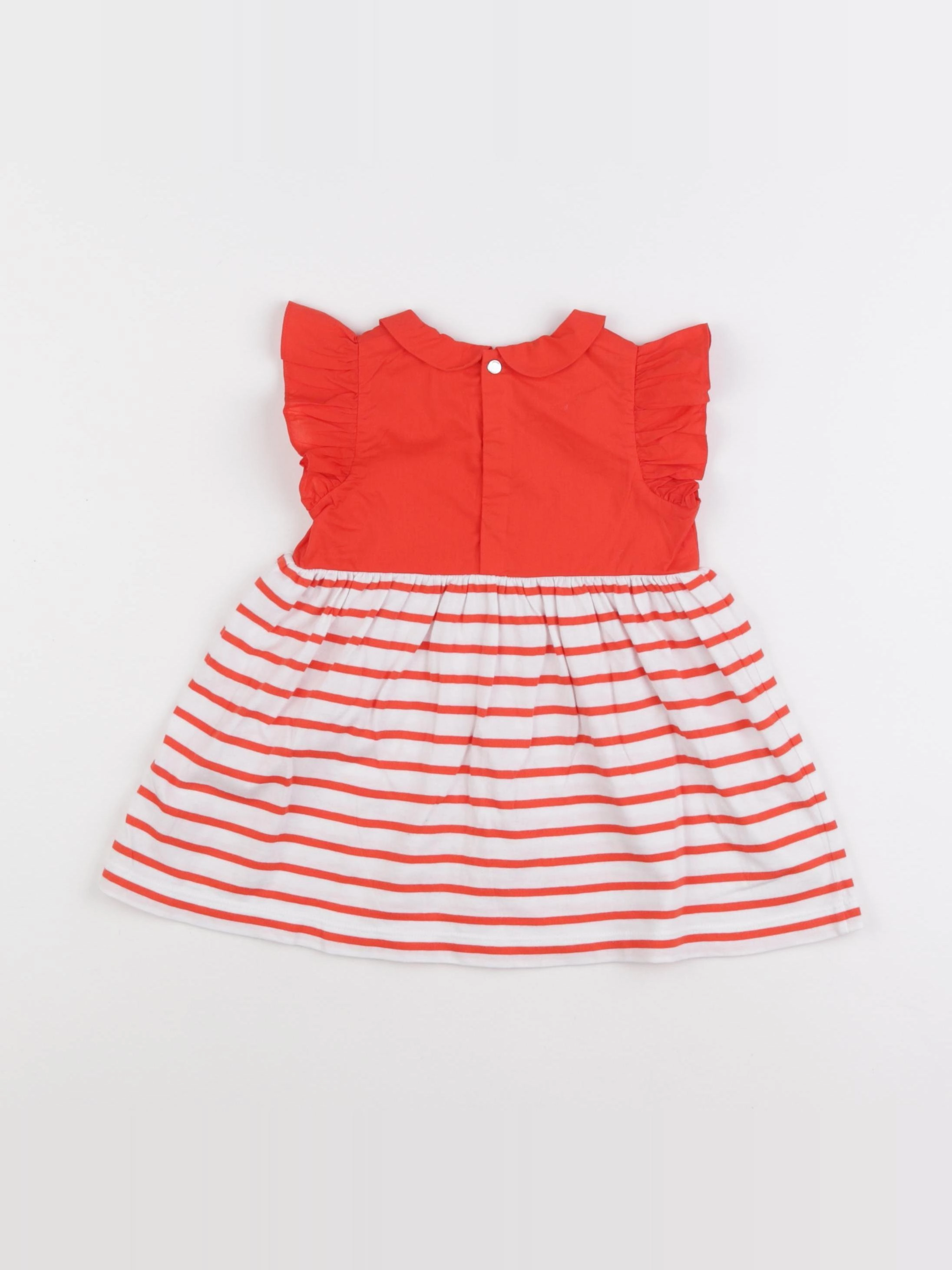 Jacadi - robe blanc, orange - 12 mois