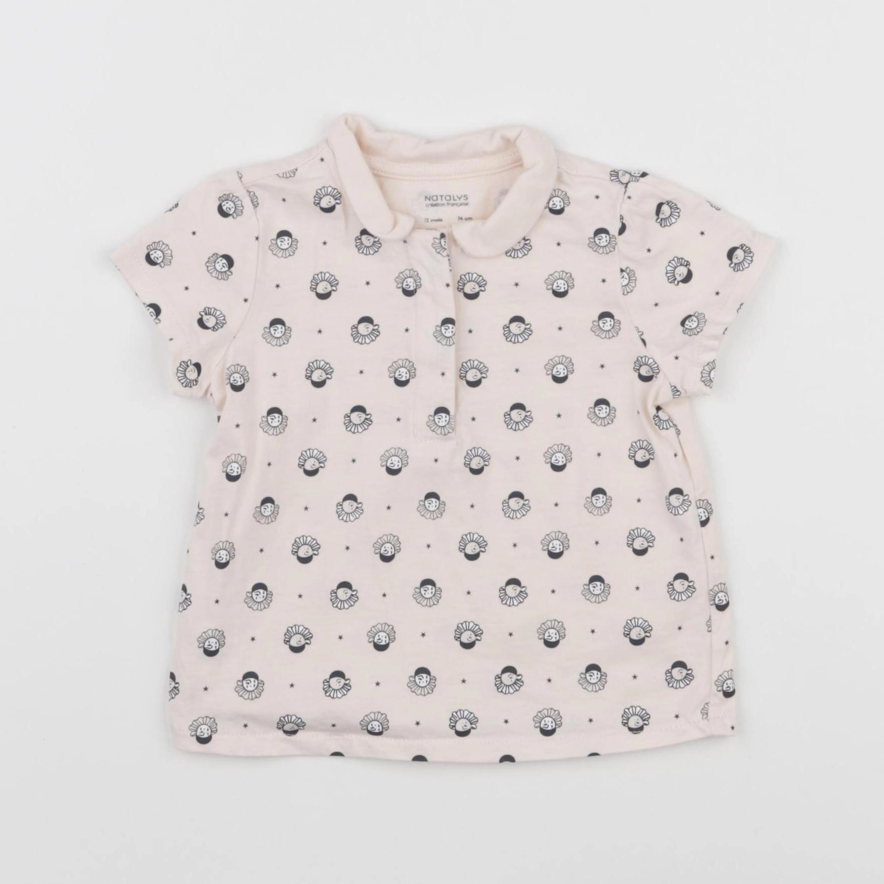 Natalys - tee-shirt rose - 12 mois