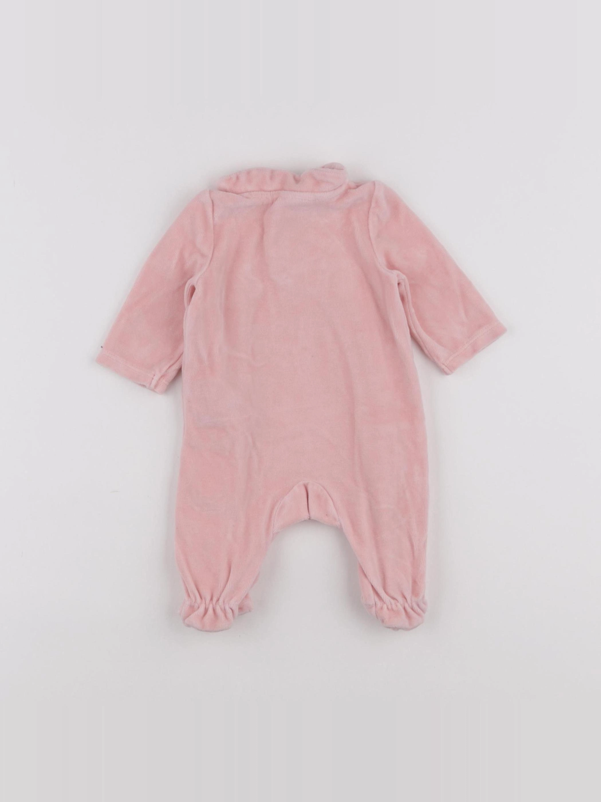 Tape à l'oeil - pyjama velours rose - 1 mois