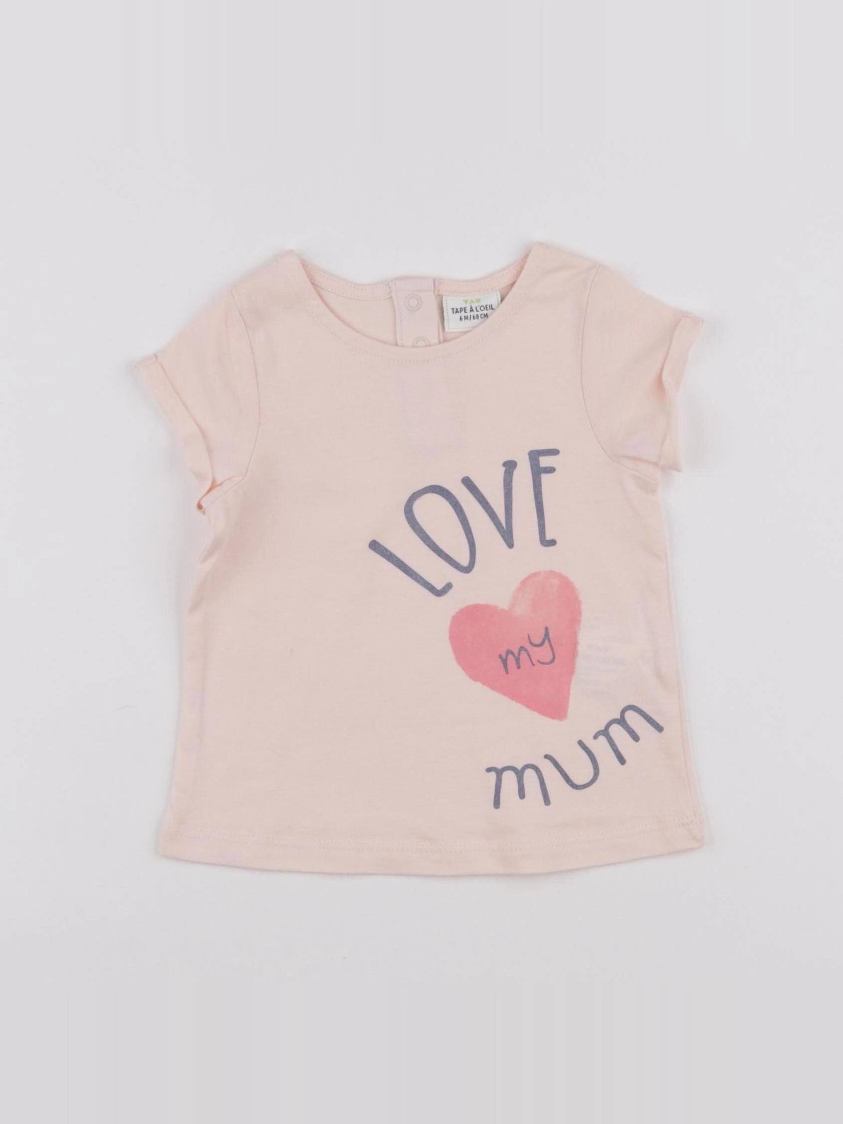 Tape à l'oeil - tee-shirt rose - 6 mois