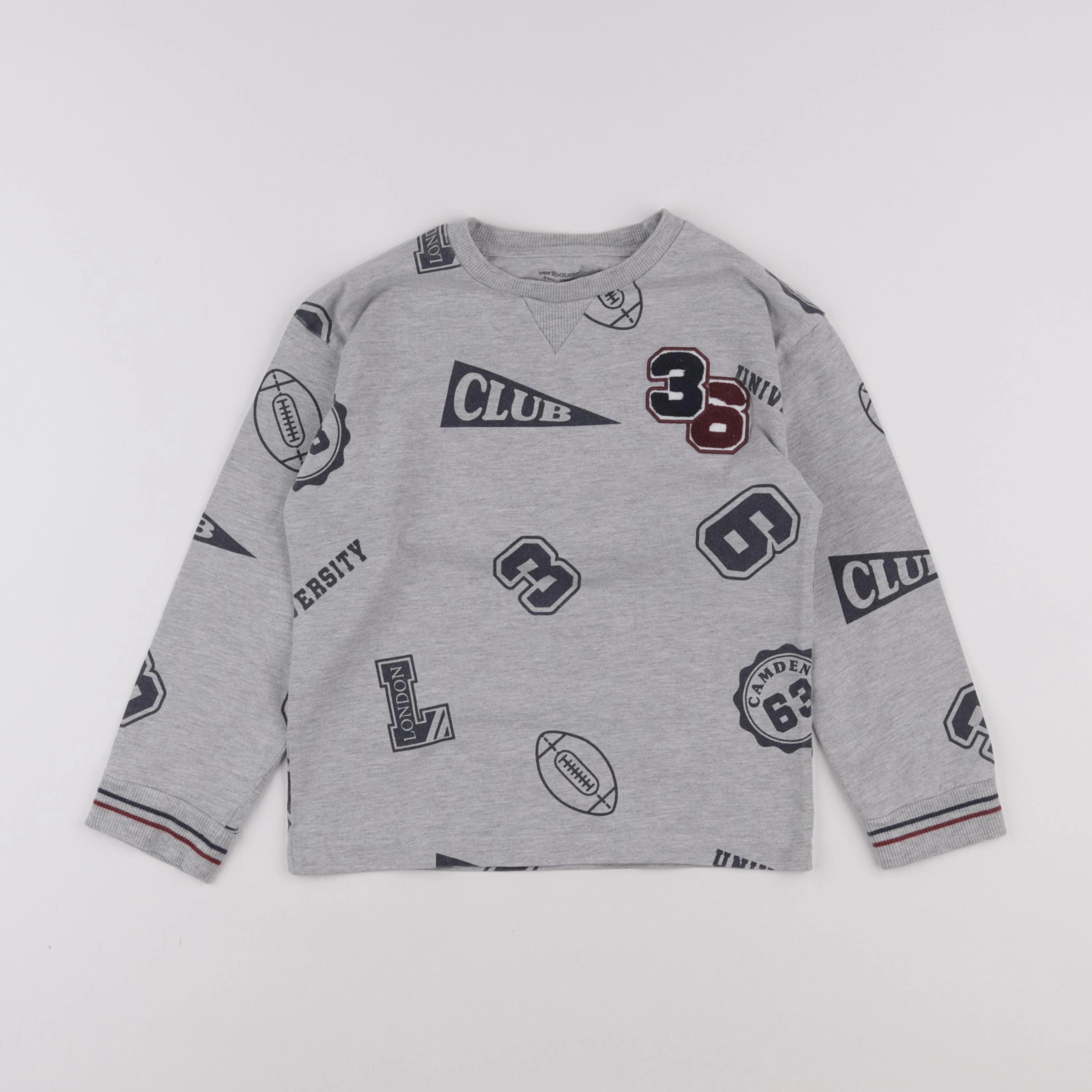 Vertbaudet - sweat gris - 8 ans