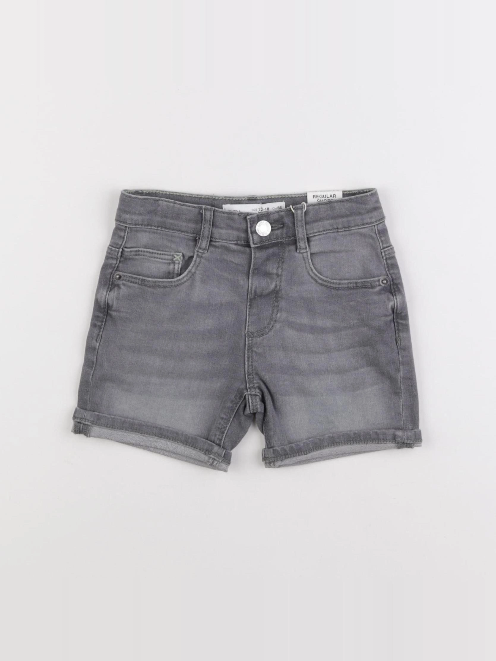 Zara - short gris - 12/18 mois