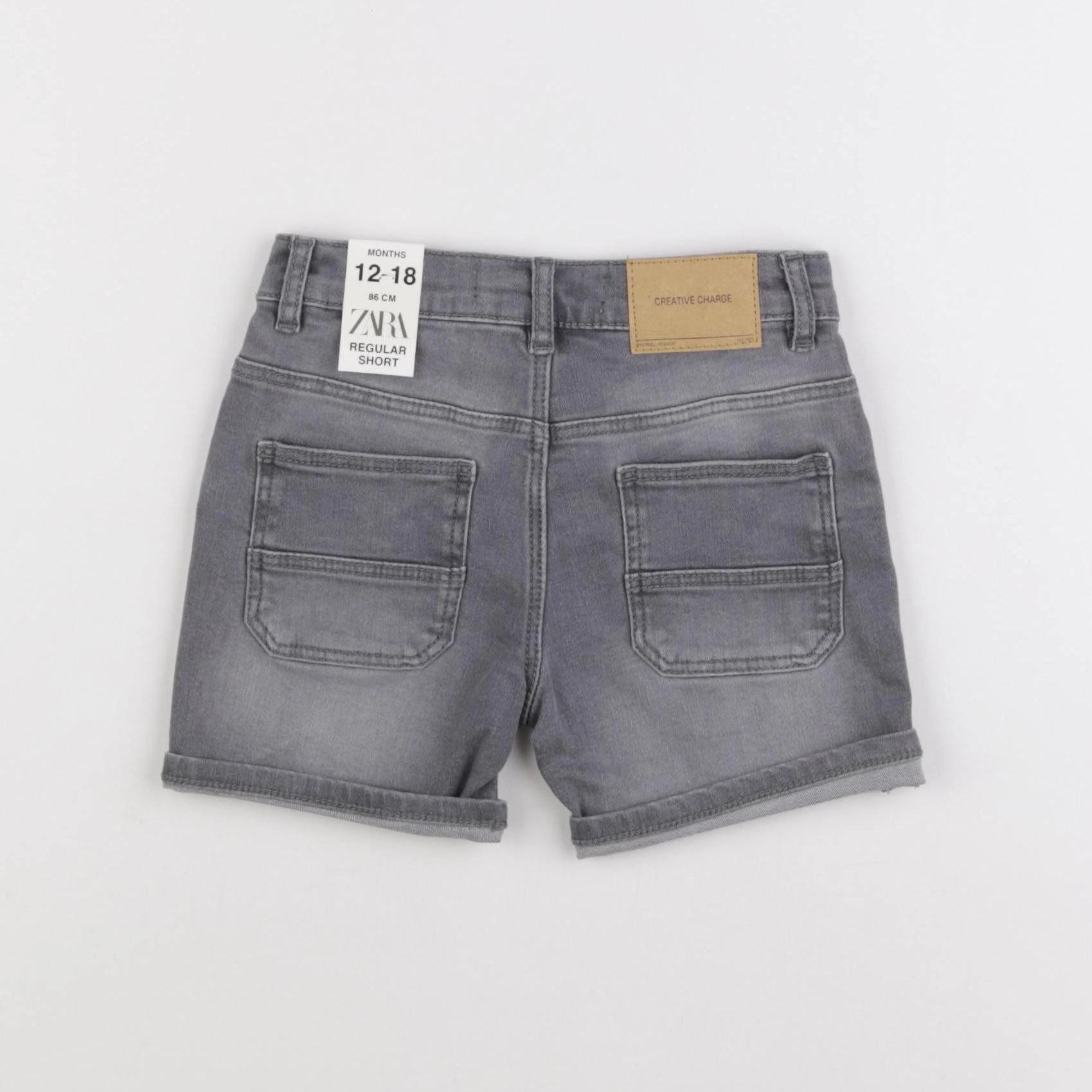 Zara - short gris - 12/18 mois