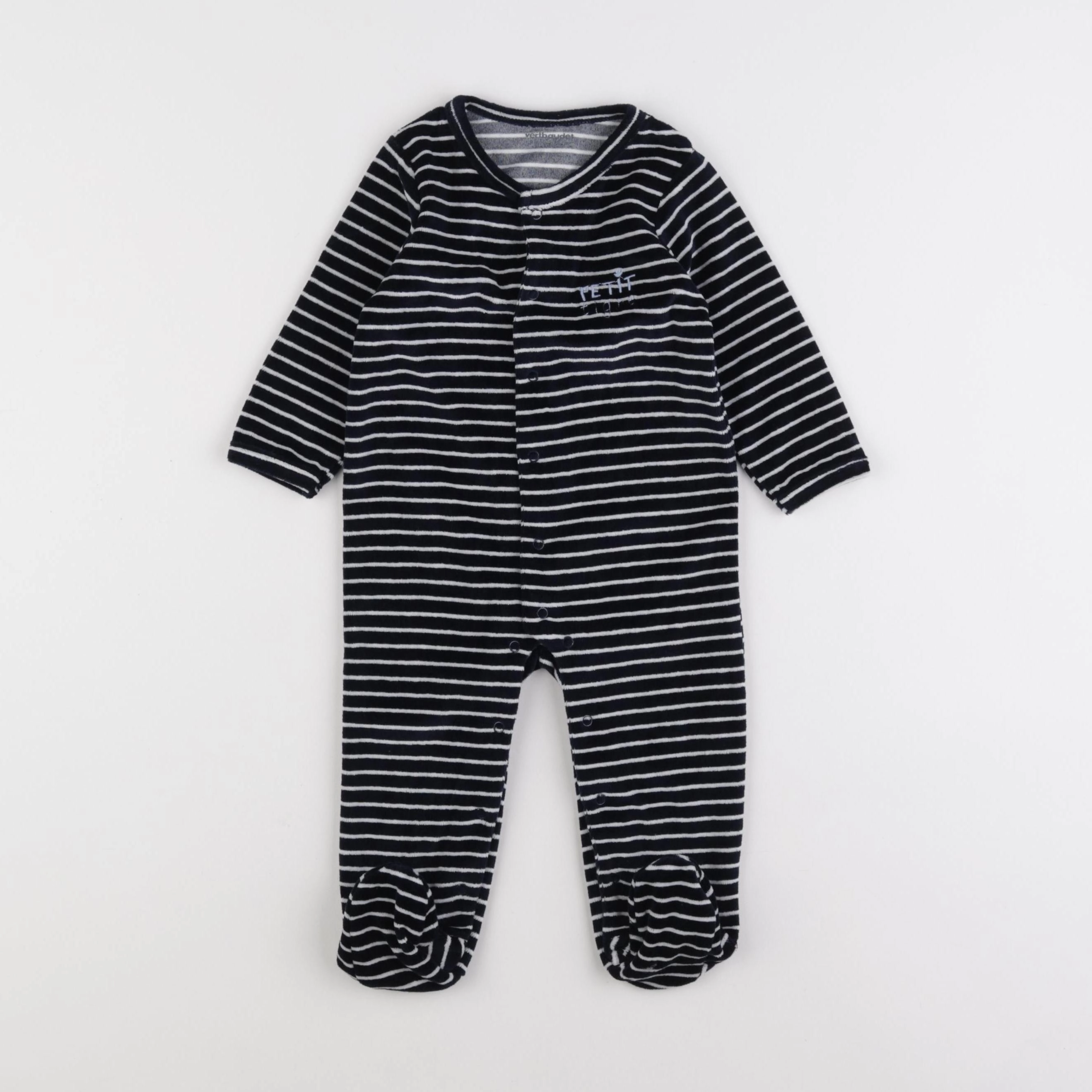 Vertbaudet - pyjama velours bleu - 9 mois