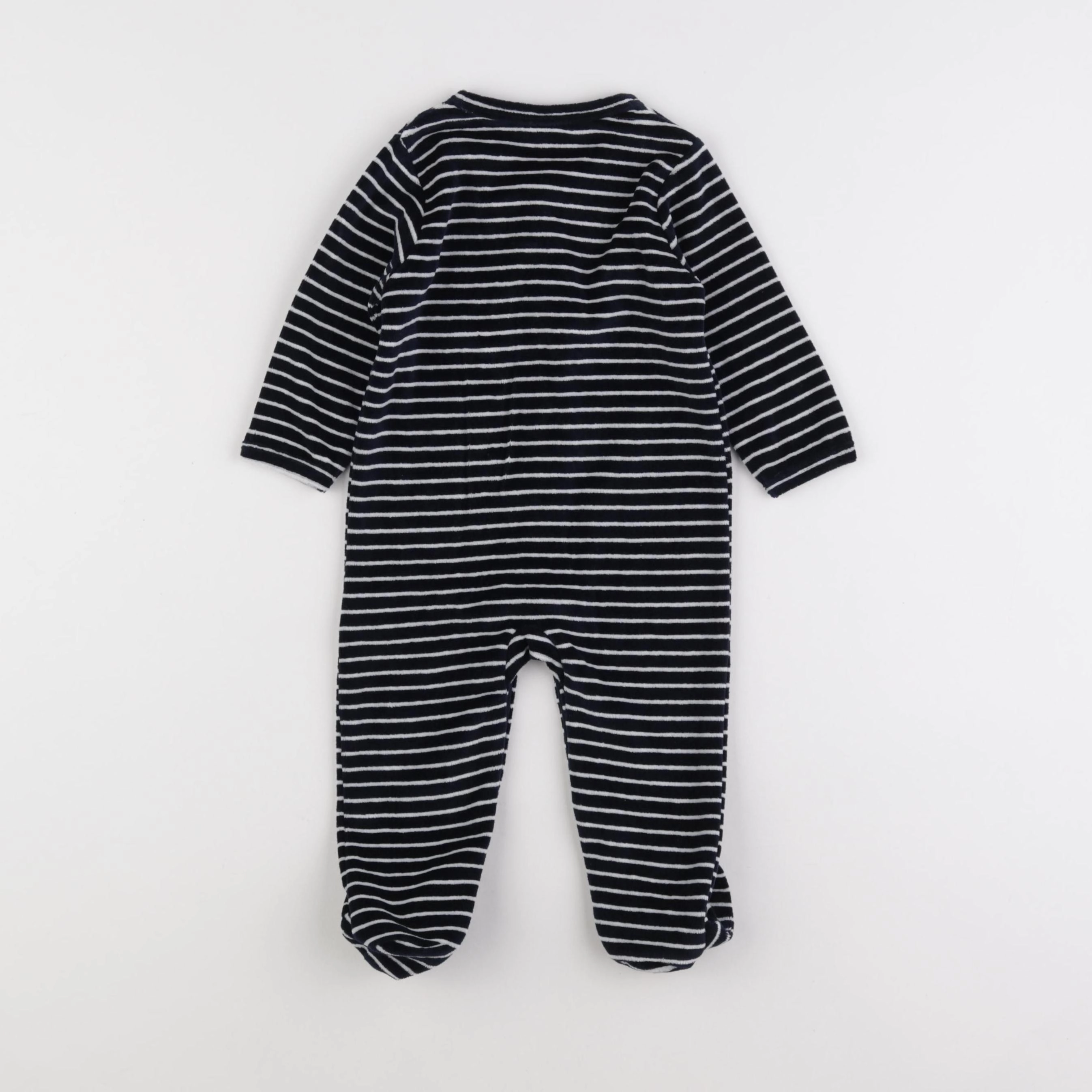 Vertbaudet - pyjama velours bleu - 9 mois