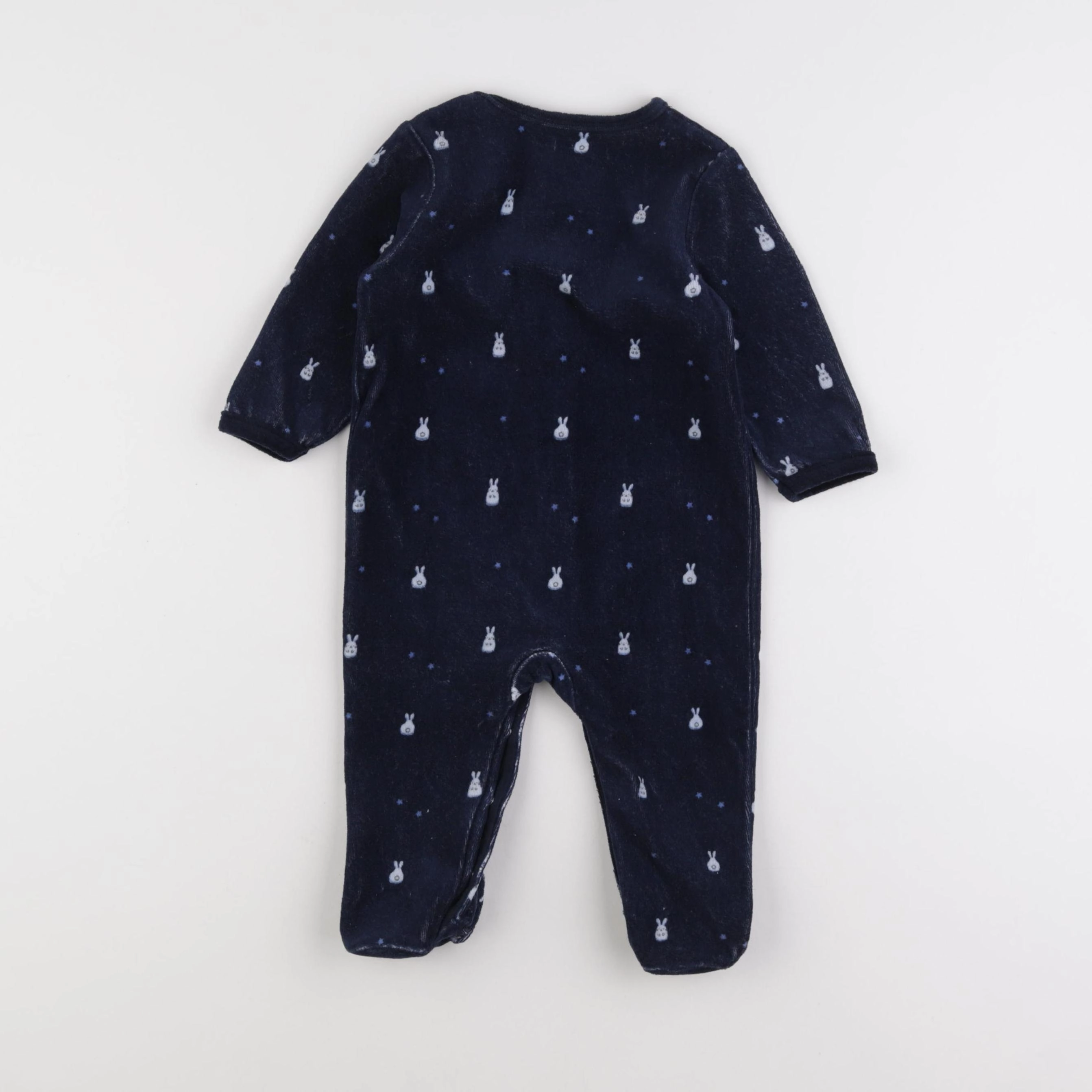 Vertbaudet - pyjama velours bleu - 9 mois